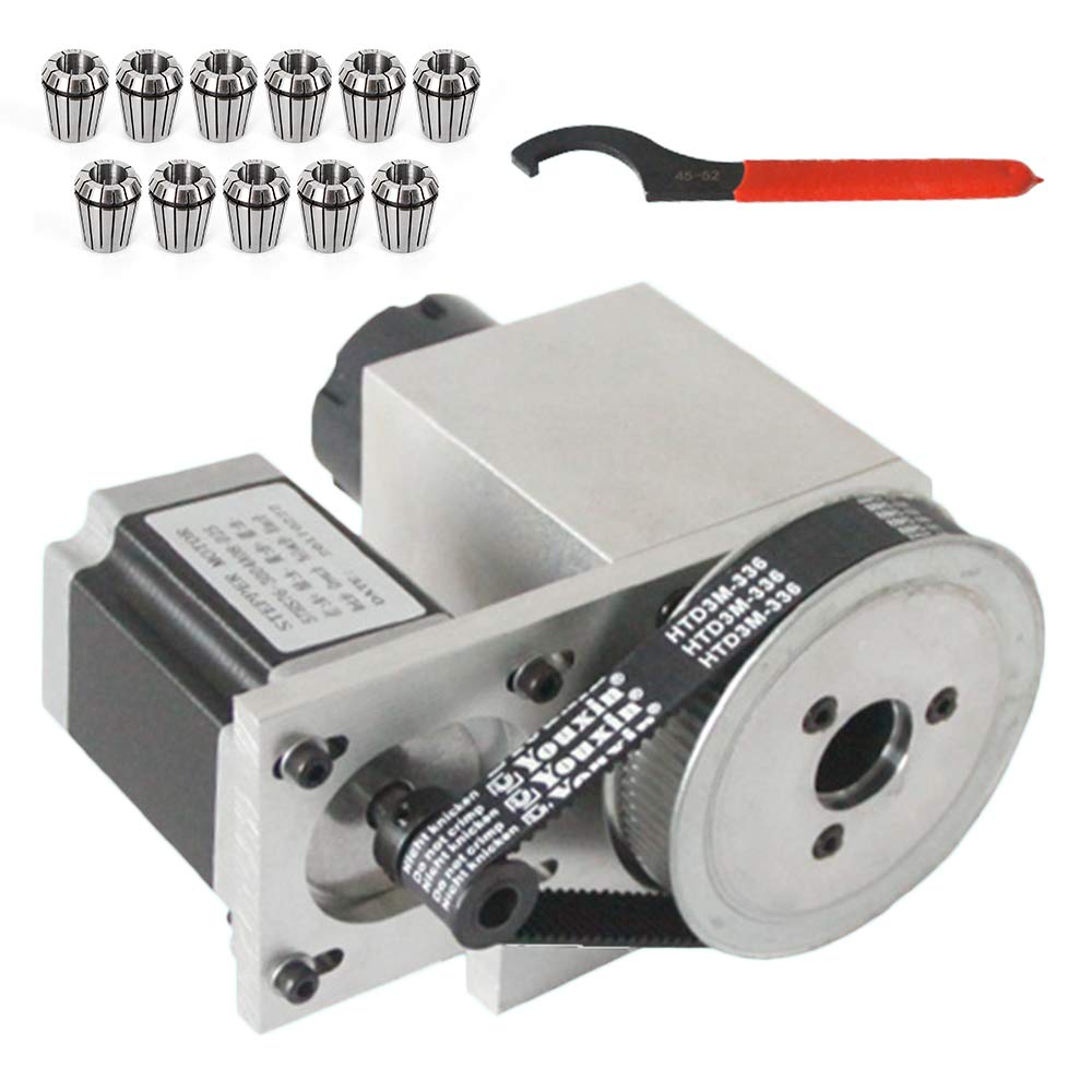 11-częściowy zestaw uchwytów zaciskowych ER32 1/8 "- 4/5" z 3M-6-ER32 CNC oś obrotowa 80 obr./min 4. oś 57 silnik krokowy 21 mm średnicy, zestaw tulejek zaciskowych ze stali sprężynowej klucz do