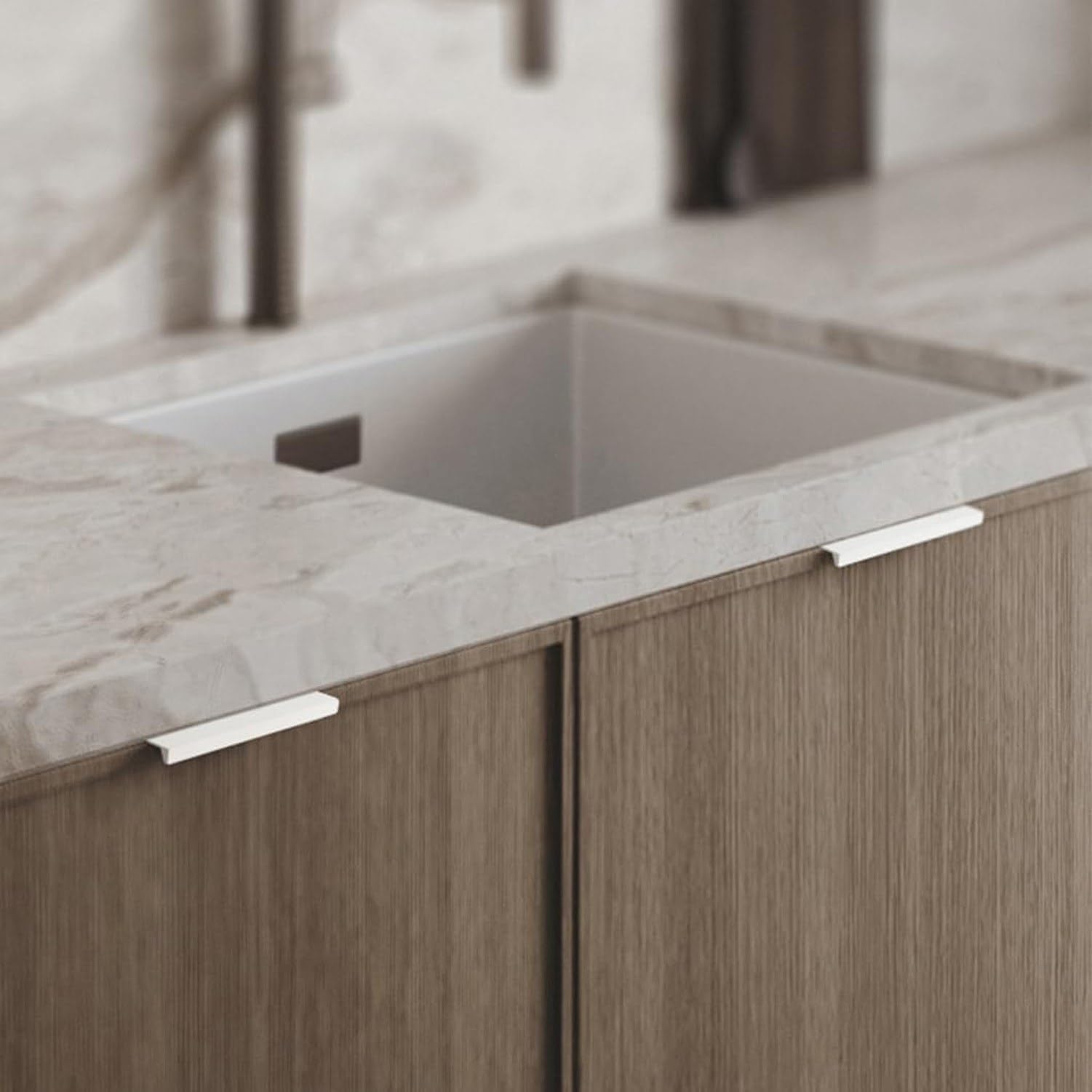 Warme Weiße Möbelgriff Unsichtbar Küchenschrank Griff 2 STK Schranktür Griffe Aluminium Schubladengriffe mit Schrauben für Küche, Length 1200mm, Length 1200mm