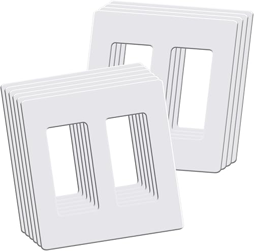 Placas decorativas de pared sin tornillos, 2 ventanas, tamaño estándar de 4.68 x 4.74 pulgadas, placa frontal de tornillo oculto (paquete de 10,
