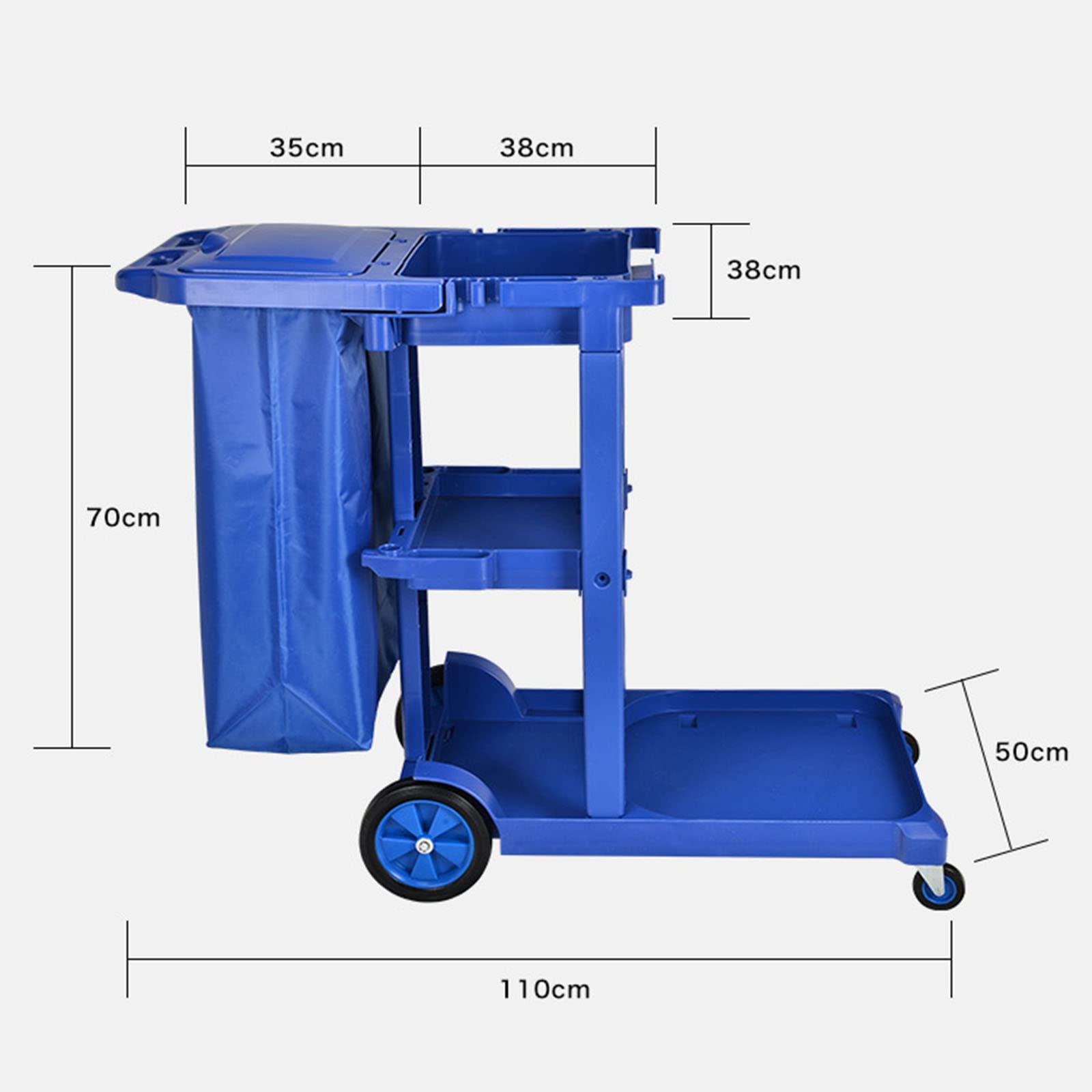 Multi-Purpose Cleaning Sundries Trolley Wheeled Cleaning Supplies Storage Cart Engineering Plastic Customer Service Cleaning Car,
