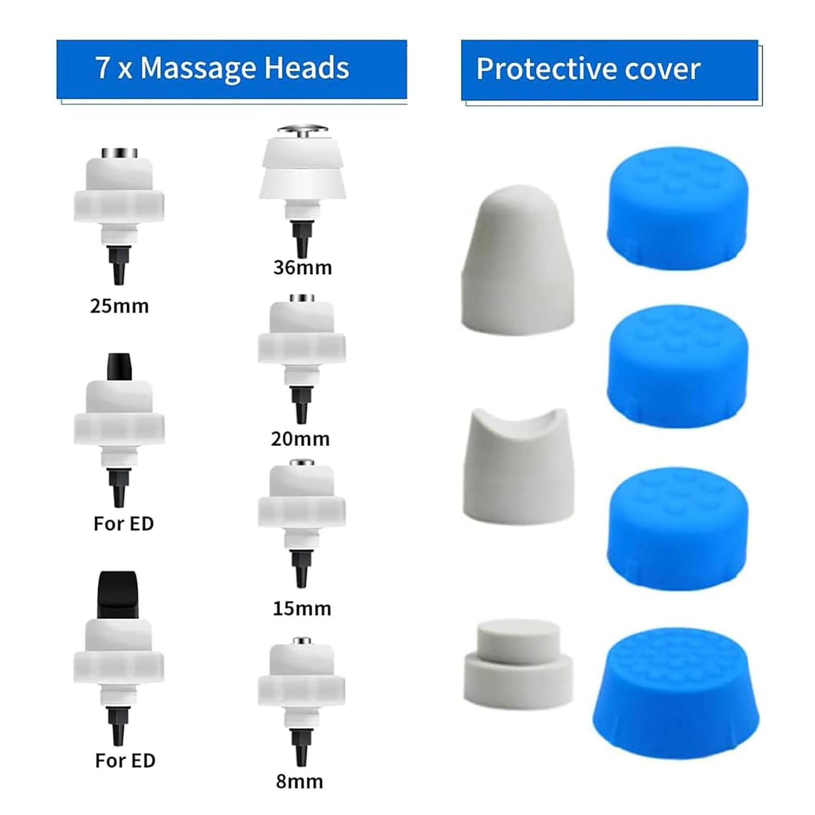 Apparecchio per terapia a onde d'urto, dispositivo per terapia a onde d'urto con 7 testine massaggianti, massaggiatore muscolare profondo per alleviare il dolore, fisioterapia profonda/addio al s