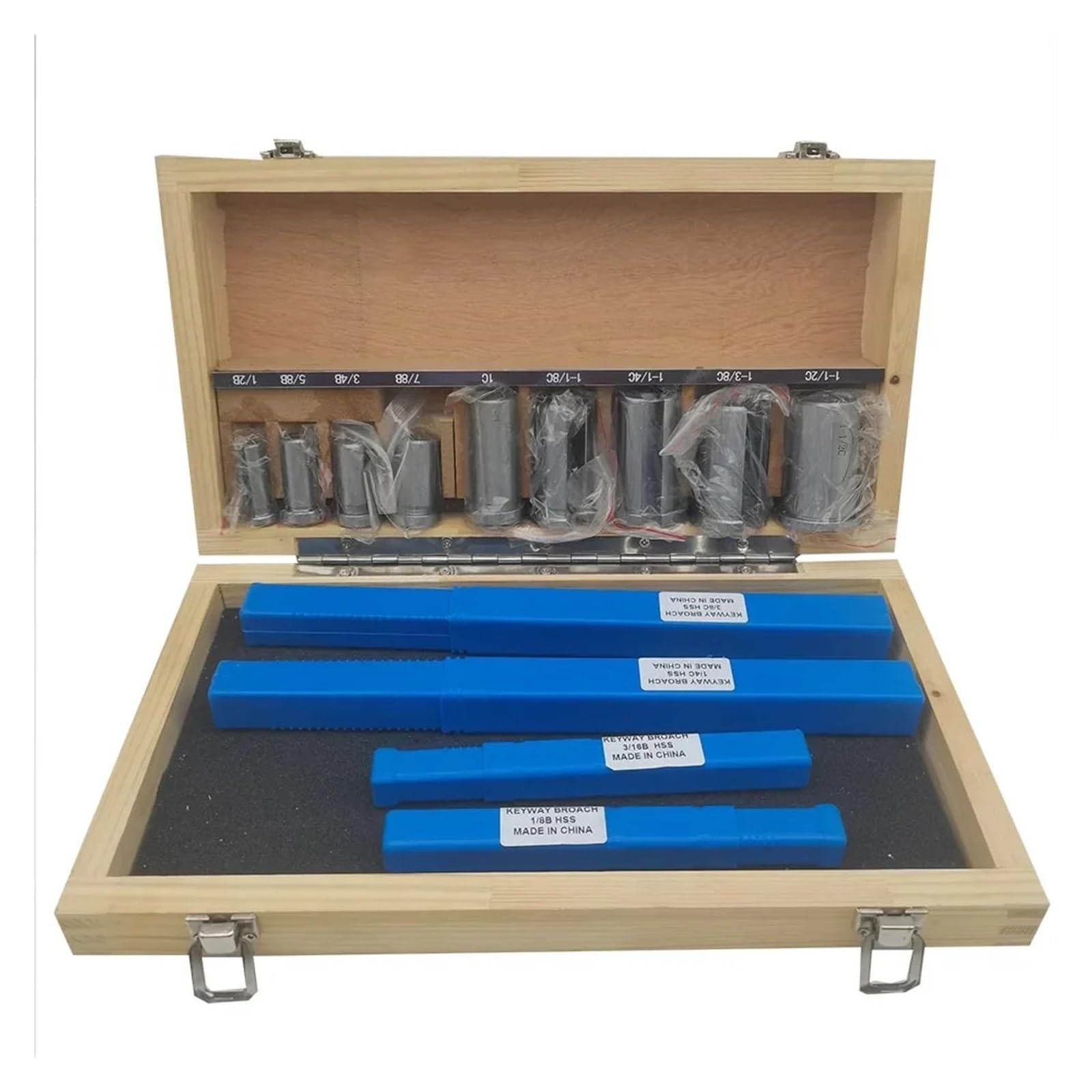 Juego de 18 Brocas para chaveteros de Acero rápido (HSS) de tamaño métrico para Herramientas industriales de Torno: B-4 mm, B-5 mm, C-6 mm, C-8 mm.