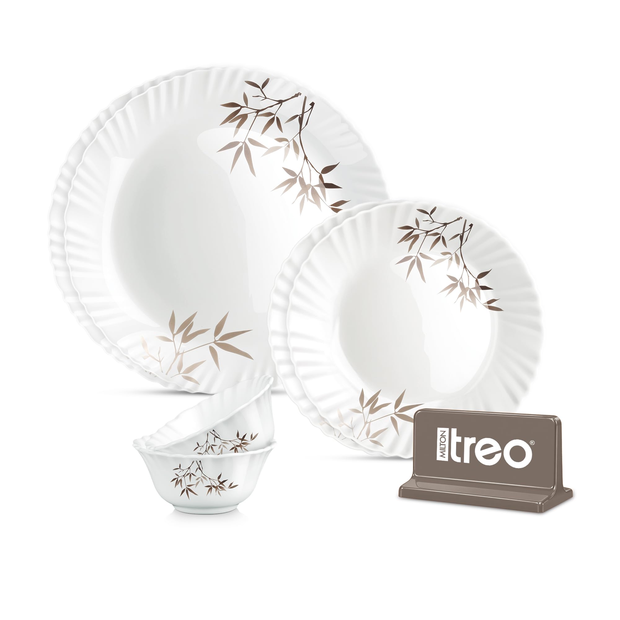 Treo Opalware Dinner Set - 6 Plates & Bowls -11 Treo Opalware Dinner Set - 6 Plates & Bowls -11