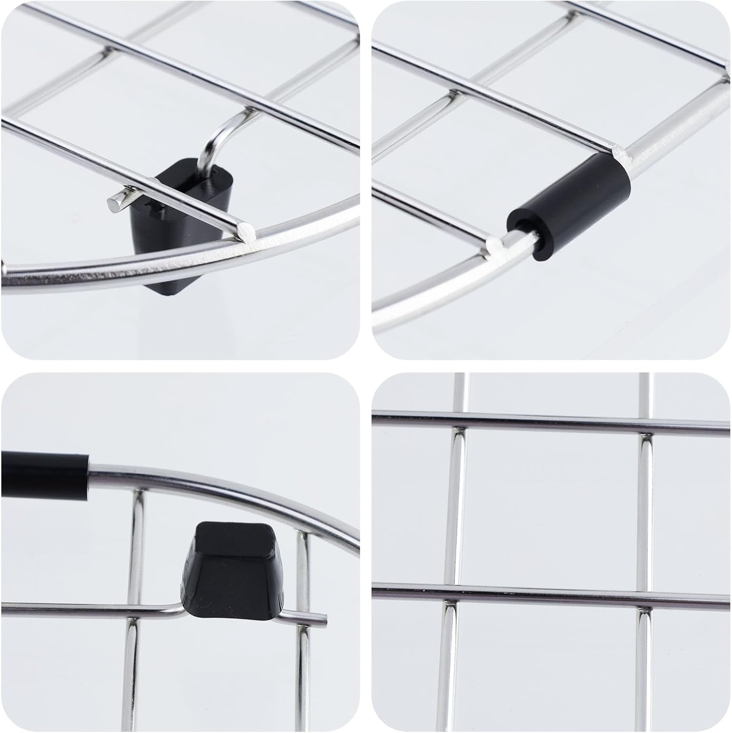 2 PACK Sink Protectors for Kitchen Sink, 14.5 x 11.25 inch Protector Grids for Sinks Universal Drain Racks Grates Bottom Strainer Top Hole, Sink Grate for Bottom of Kitchen Sinks (Silver)