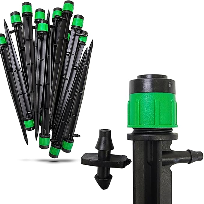 (25Pack) 1/4" Inch 360 Degree Drip Emitter On 6" Stake