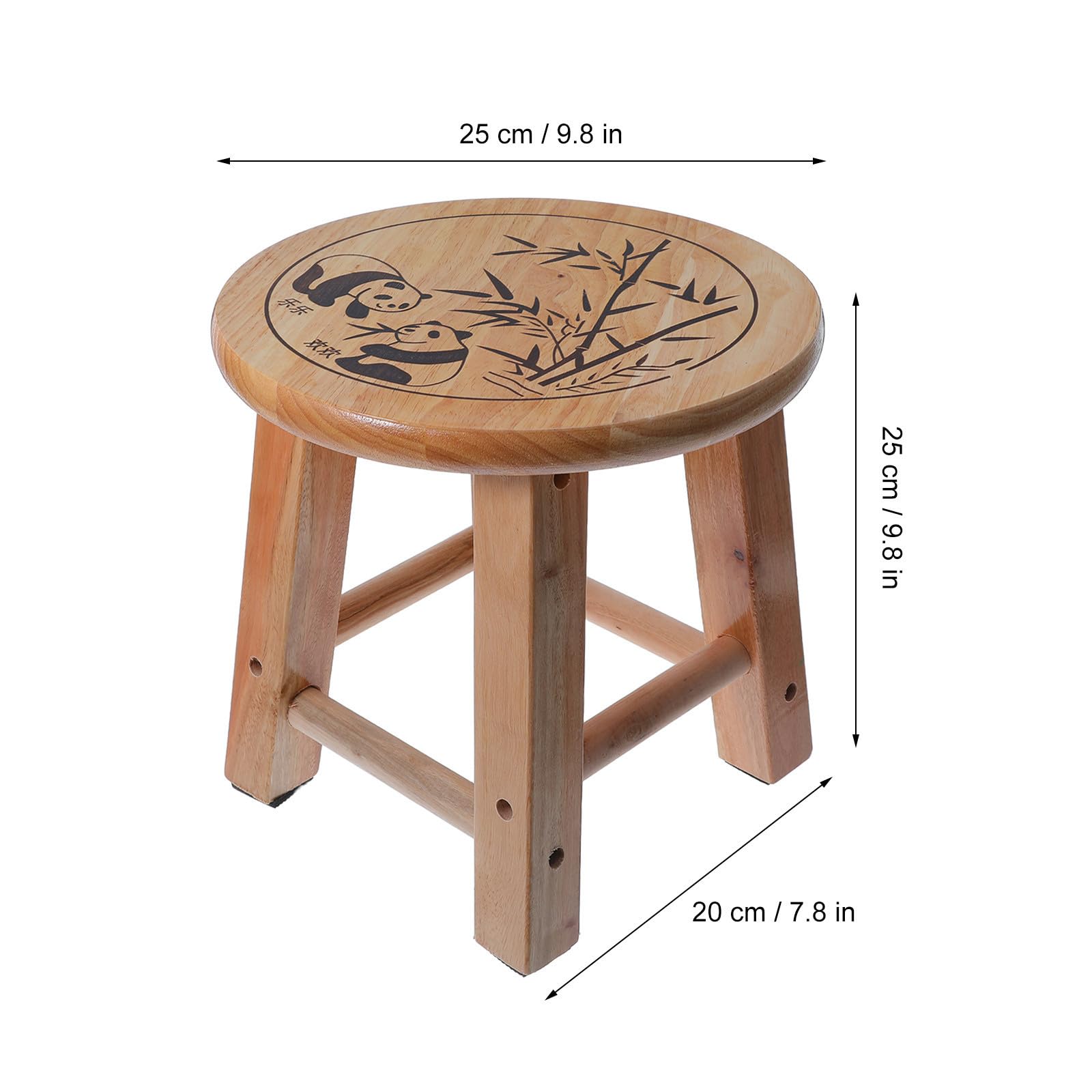 Toyvian Taburete Infantil de Madera con Patrón Panda, Ligero y Resistente