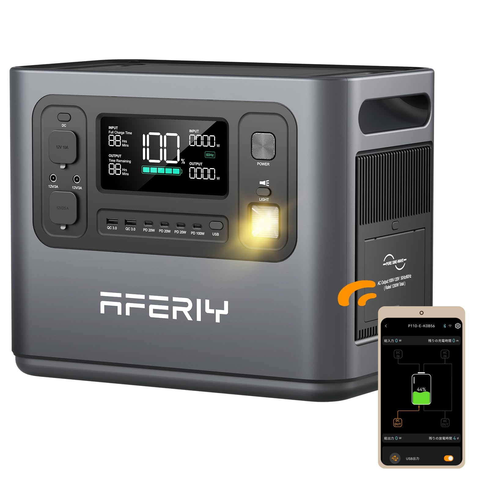 【2025年最新モデル】AFERIY P110 1008Wh 1200W出力 AFERIY P110 1200Wポータブル電源 200W ソーラーパネル セット