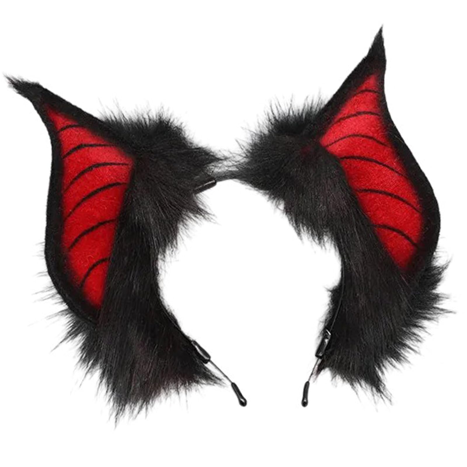 Ldabrye Women's Headband Black And R Bat Ears Wing Headbands Fashionable Gothicism Headpiece Role Playing Headgear For Stylish And Party Enthusiasts