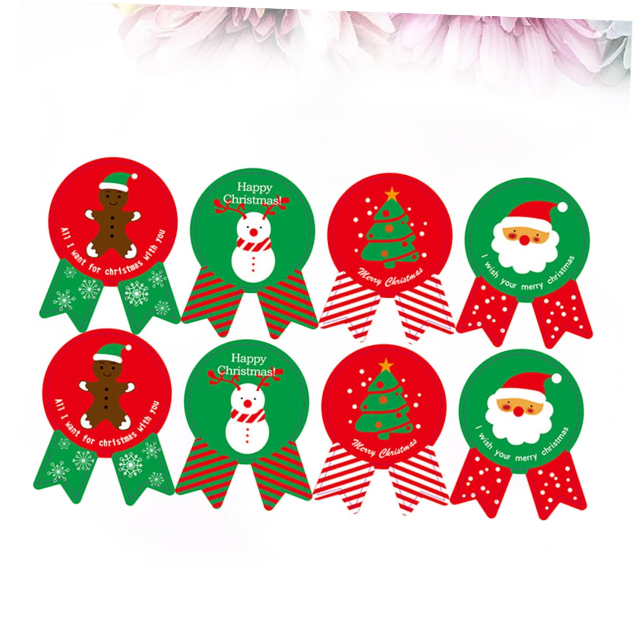 VILLCASE 960 Pezzi adesivi natalizi adesivi per feste di Natale etichetta rotonda di natale busta natalizia etichette decalcomanie ie per sacchetti di biscotti per natale