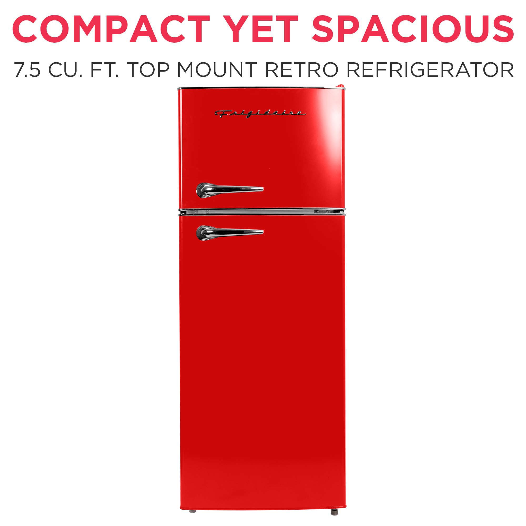 Frigidaire Efr786 Retro Apartment Size Refrigerator With Top Freezer - 2 Door Fridge With 7.5 Cu Ft Of Storage Capacity, Adjustable Spill-Proof Shelves, Door & Crisper Bins, Red on Fridge.com - View 2