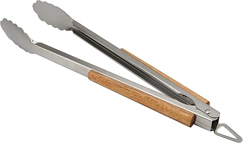Miniatura 2 de Farberware Pinza con mango de madera de acacia para barbacoa, 17 pulgadas, acero inoxidable