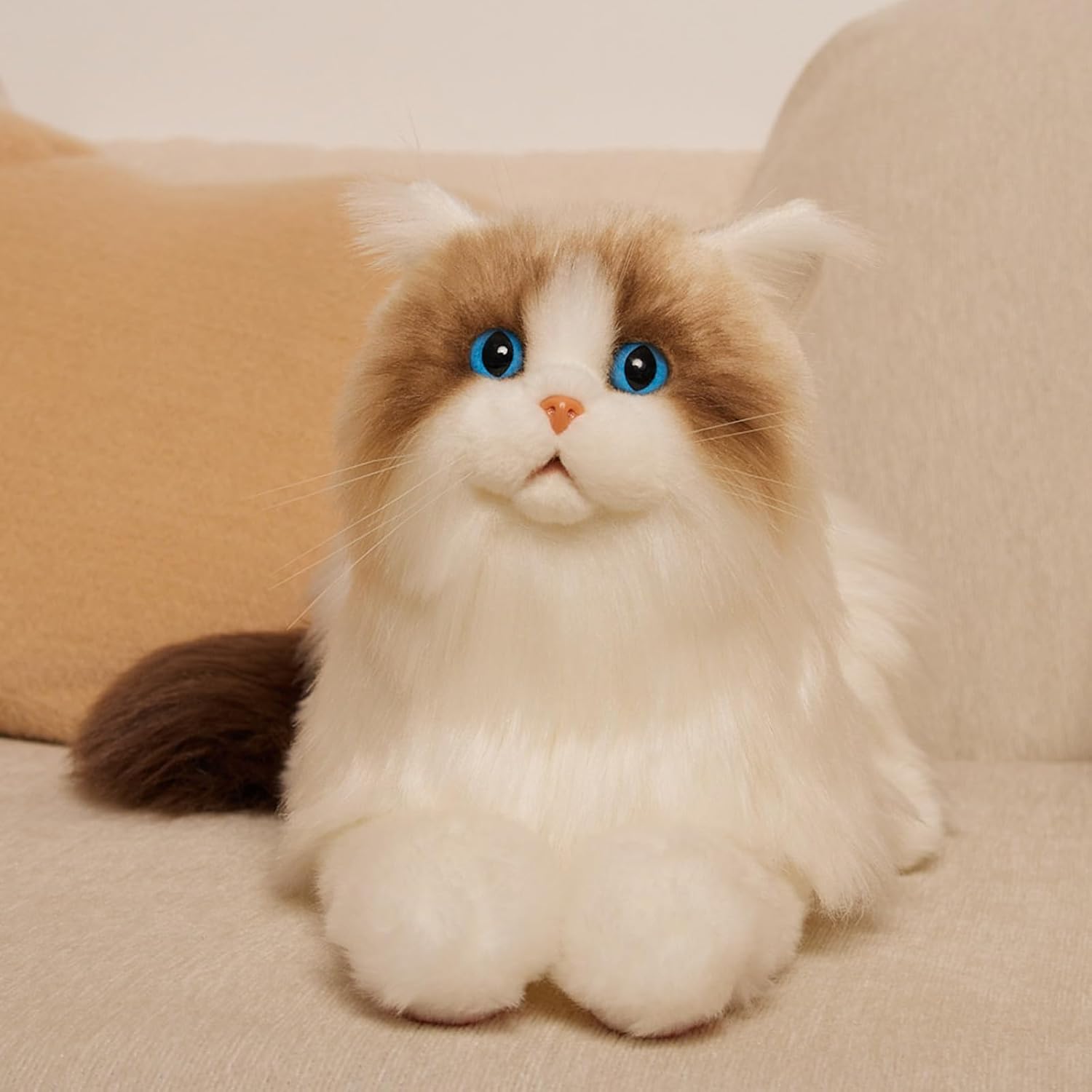 Chongker Weighted Stuffed Animals, Handmade Realistic Cat Plush Toy 3LBS, Lifelike Real Cat Size Companion Pet