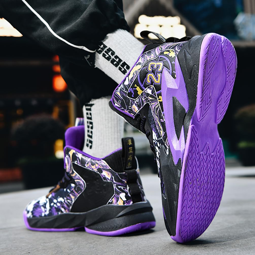 Zapatillas de Baloncesto Hombre Antideslizantes Zapatos de Baloncesto Unisex Ligeras Transpirables Masculinos Aire Libre Deportivas Zapatillas Correr Gimnasio