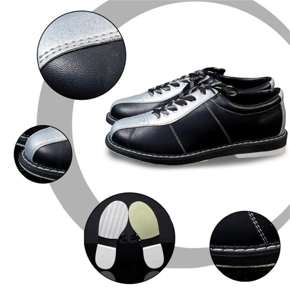 DAMANDO Frauen Bowling Schuh, Damen Leder Blowing Schuhe Leichte Lace-Up Blowing Trainer