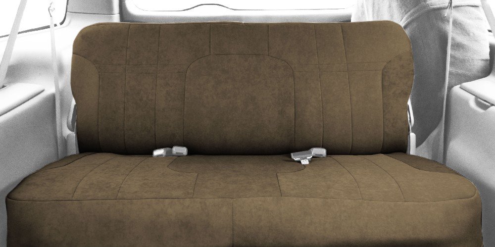 Center Solid Bench Seats, CalTrend Supersuede Seat Covers for 1998-2003 Toyota Sienna Beige Beige Insert and Trim