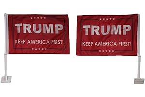 Trade Winds 12x18 Trump Keep America First! Red Double Sided Knit Car Flag