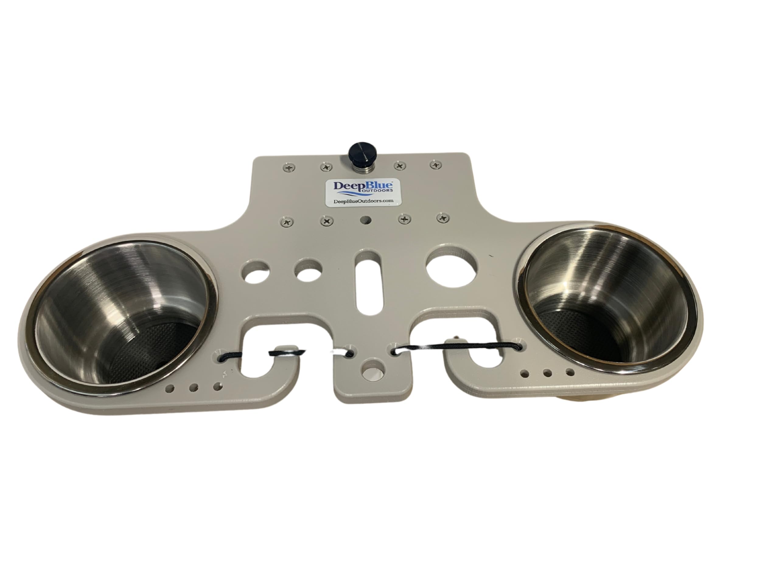 Pontoon Rail Double Cup and Rod Holder with Tool Organizer Slots