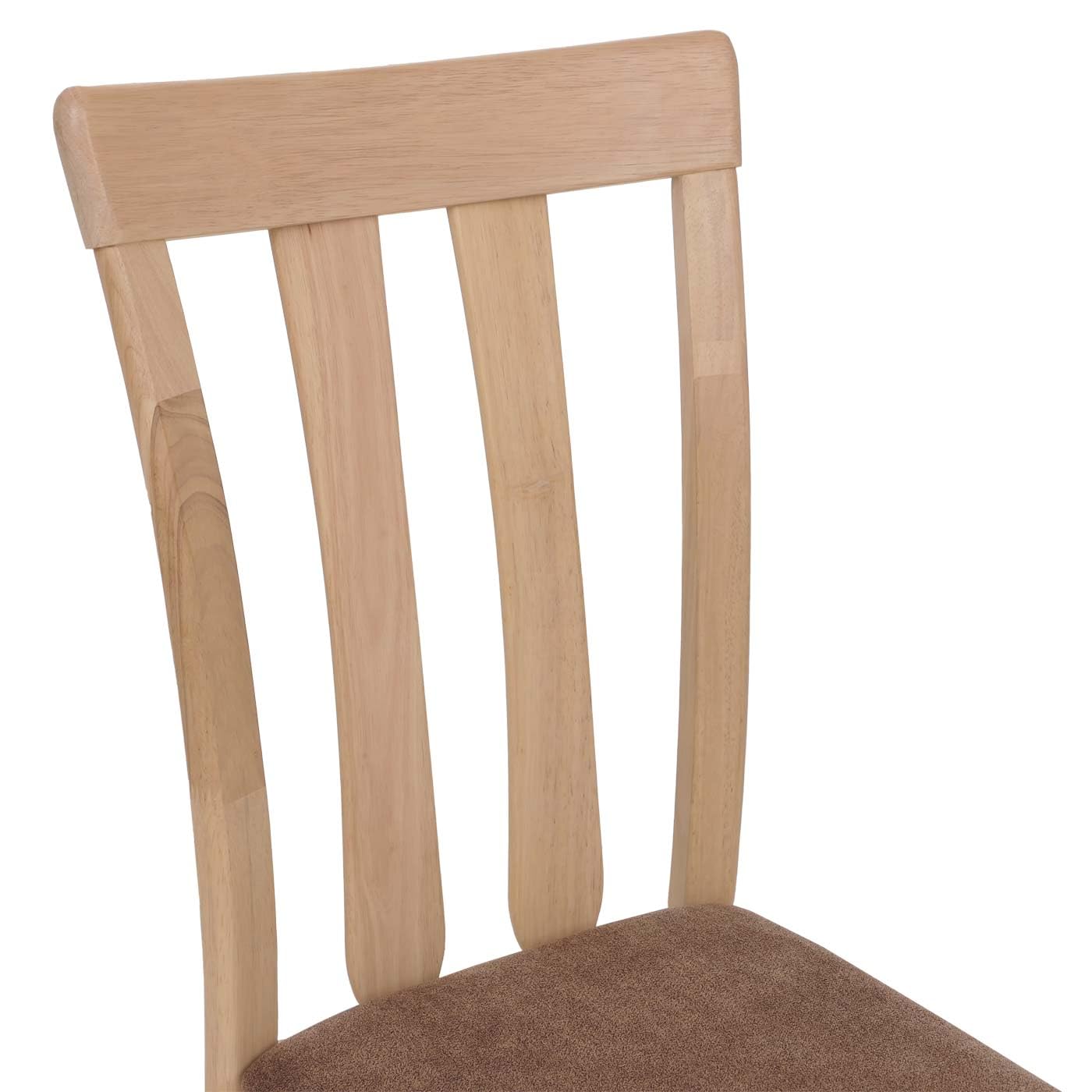 Mendler Juego de 2 sillas de comedor HWC-G46, silla de cocina, tela/textil de madera maciza - marco natural, marrón