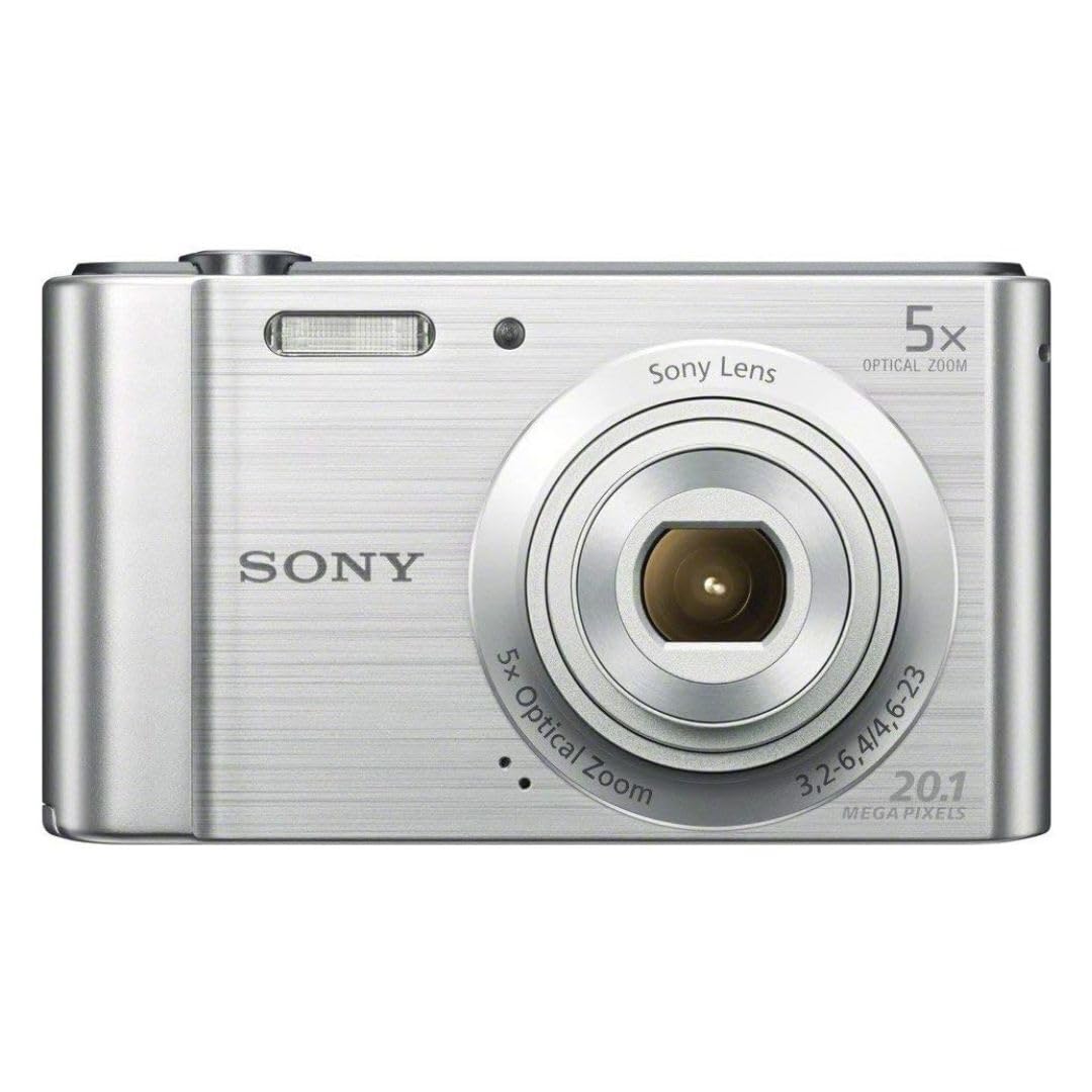 Sony Cybershot DSC-W800 Compact Digital 20.1 Megapixel Camera with Super HAD CCD Sensor, 2.7-Inch Clear Photo LCD, and Wrist Strap (Silver, Renewed)