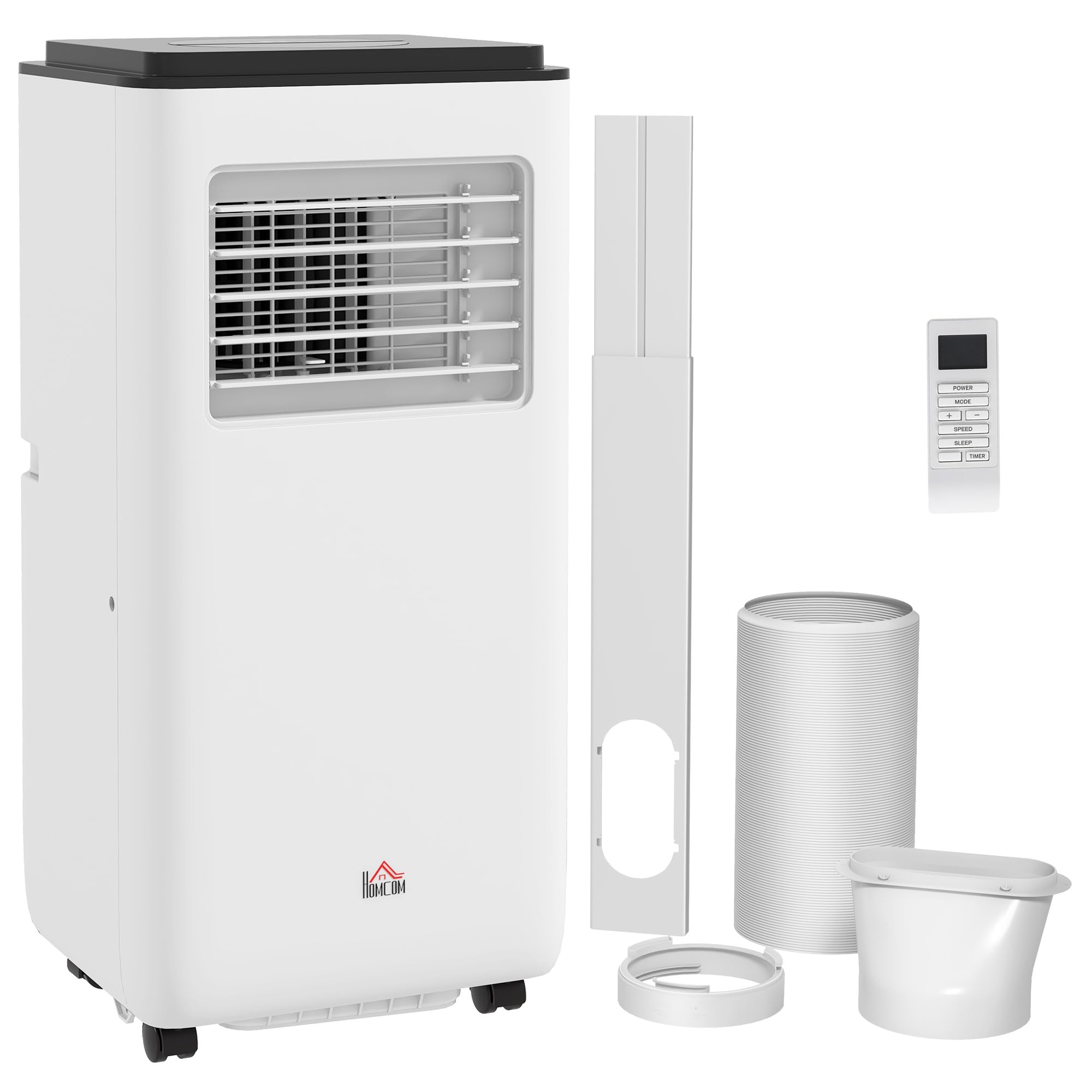 Aire acondicionado de 8000 BTU para habitaciones de hasta 345 pies cuadrados, unidad de CA 5 en 1 con ventilador de refrigeración, deshumidificador, automático, apagado y control remoto