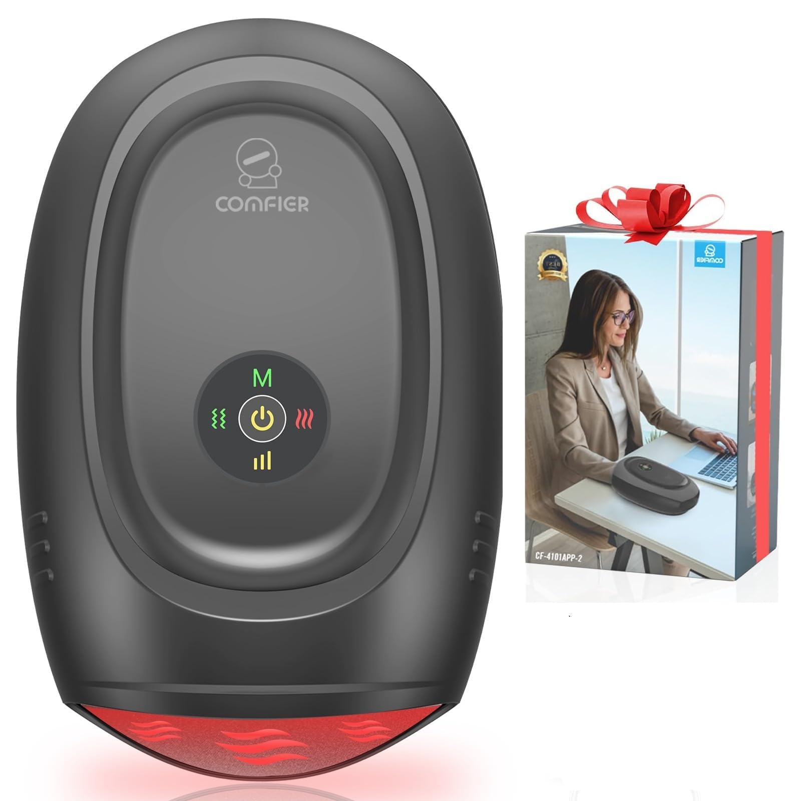 COMFIER Hand Massager with Heat and Compression, Cordless Hand Massager for Arthritis and Carpal Tunnel, Wrist, Finger Massage for Mom, Dads, Women and Men (Black)