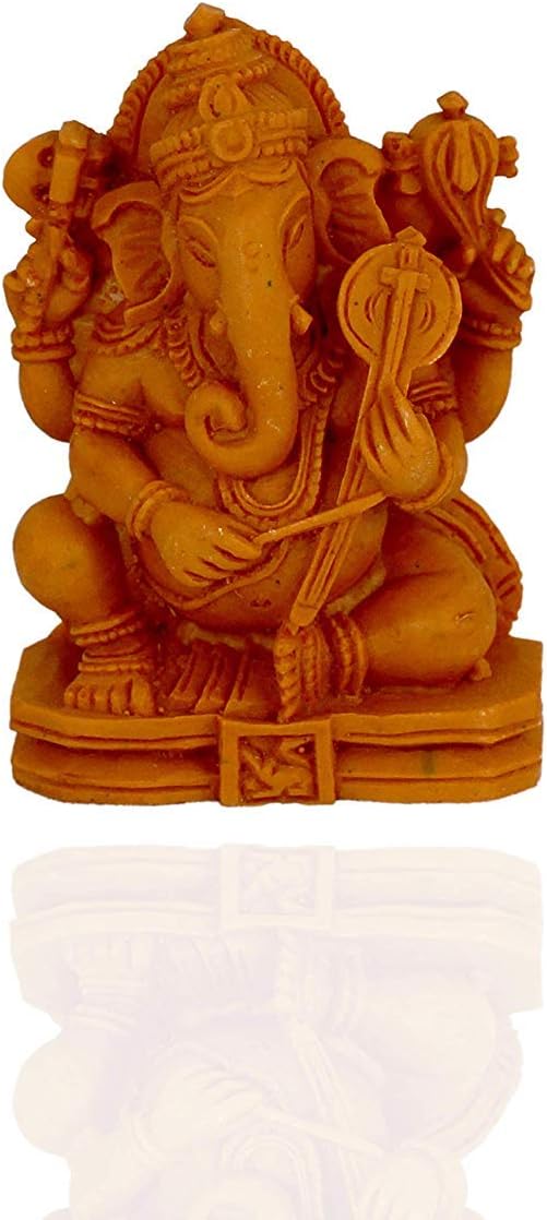 Lord Ganesha Ganesh Ganpati Car Dashboard Idol Hindu Figurine Showpiece Poly Resin God Decor Statue Sculpture Decorative Gift Indian Multi Gift / 2.5 inch
