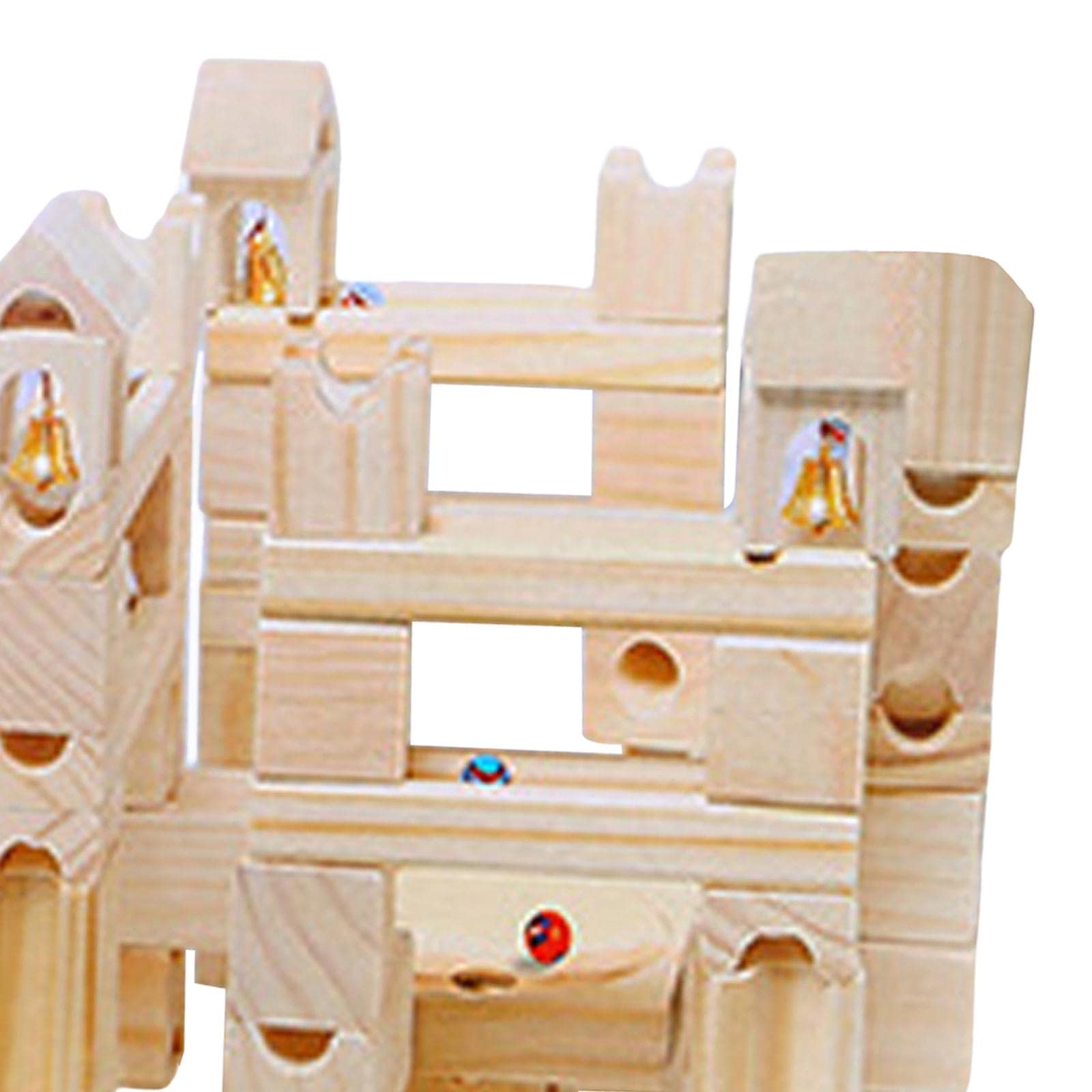 Juego de Bloques de Construcción de Madera para Crear Una Pista de, Juguete Educativo Tipo Laberinto, Ideal para El Aprendizaje Práctico Y La, 80 Piezas