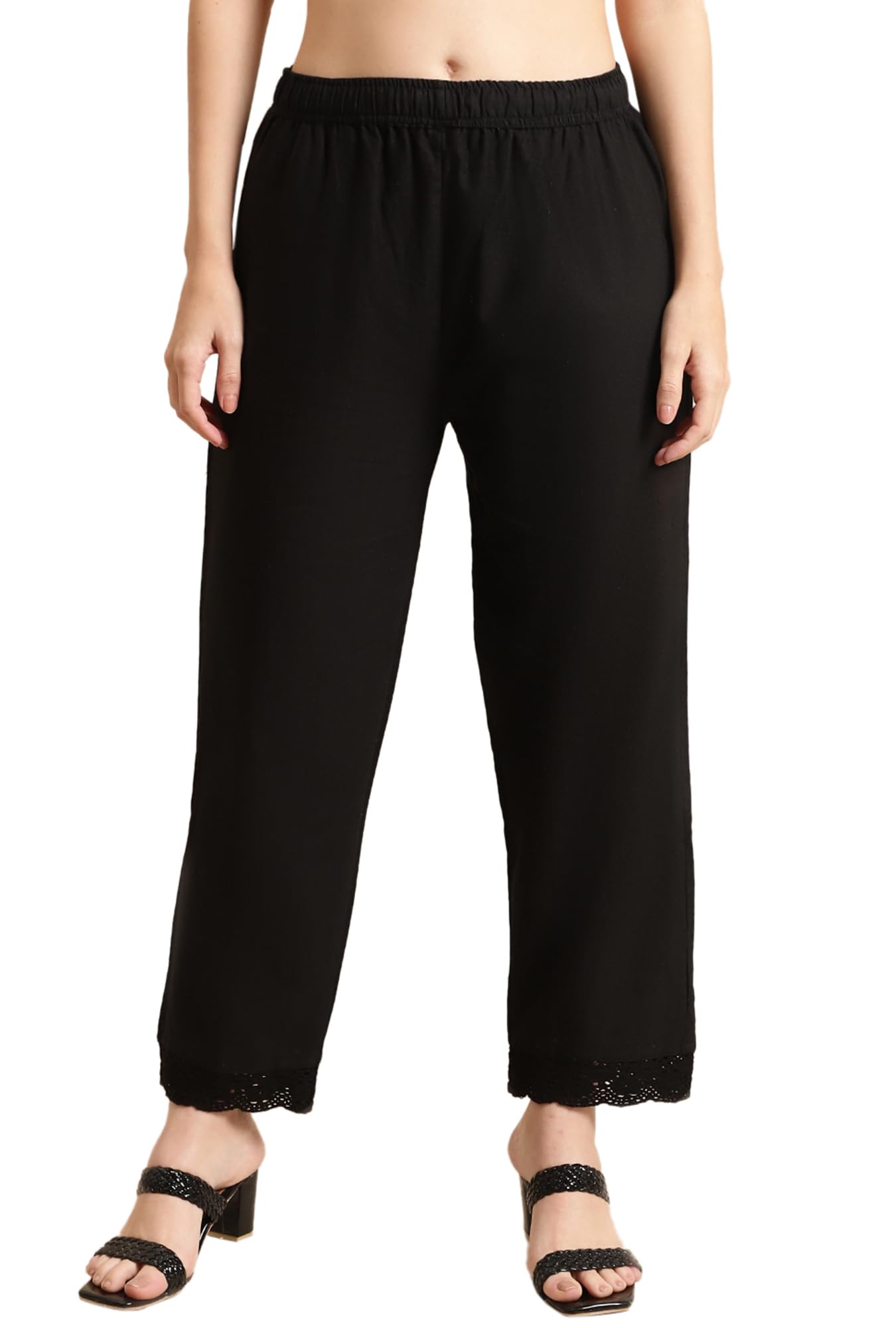 Pistaa's Women's Regular Fit High Rise Palazzo