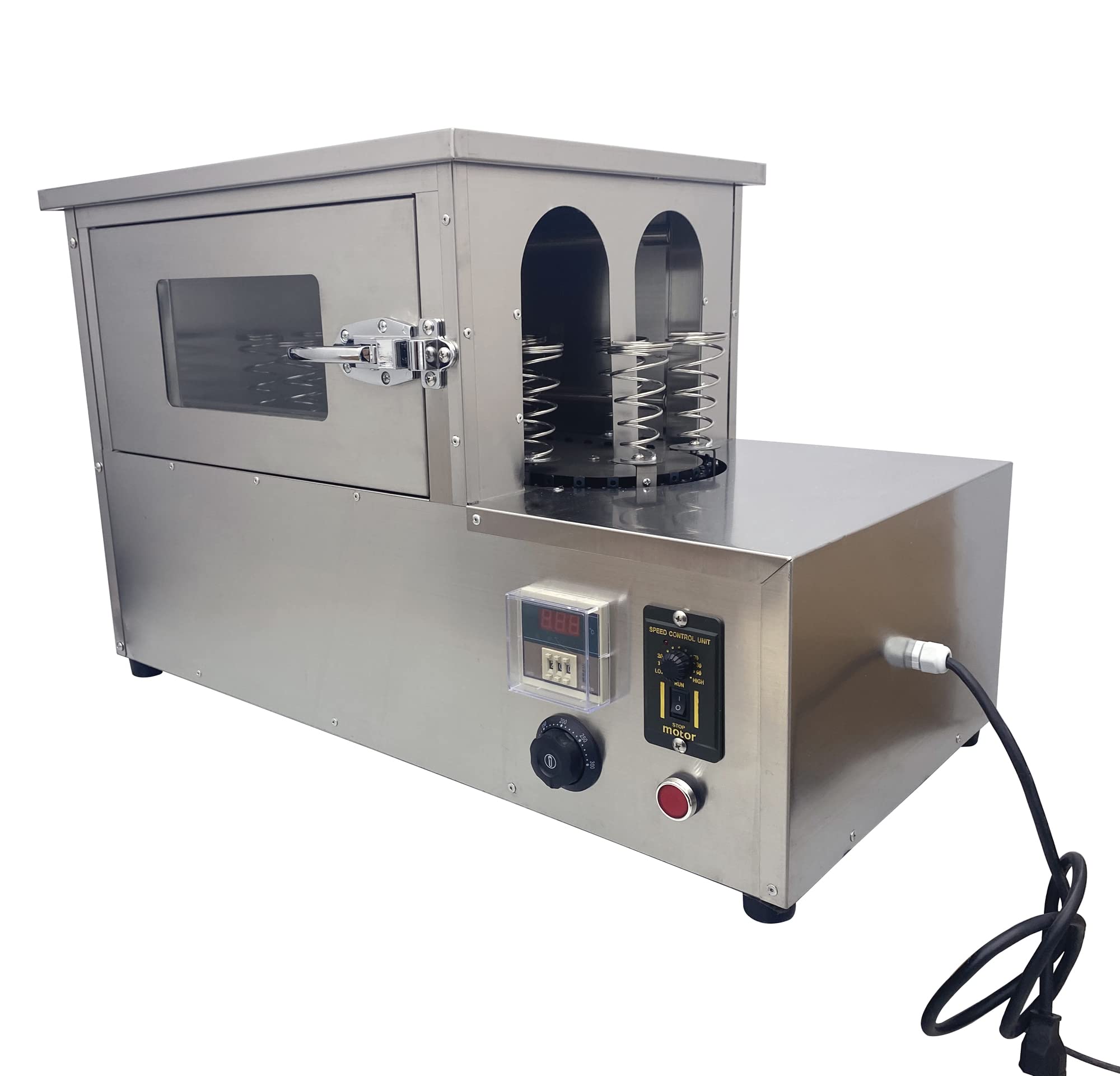 LGXEnzhuo Commercial Rotational Handheld Pizza Oven 1800W Stainless Steel Oven with 12pc Pizza Cone Trays for Margherita Pie Pizza