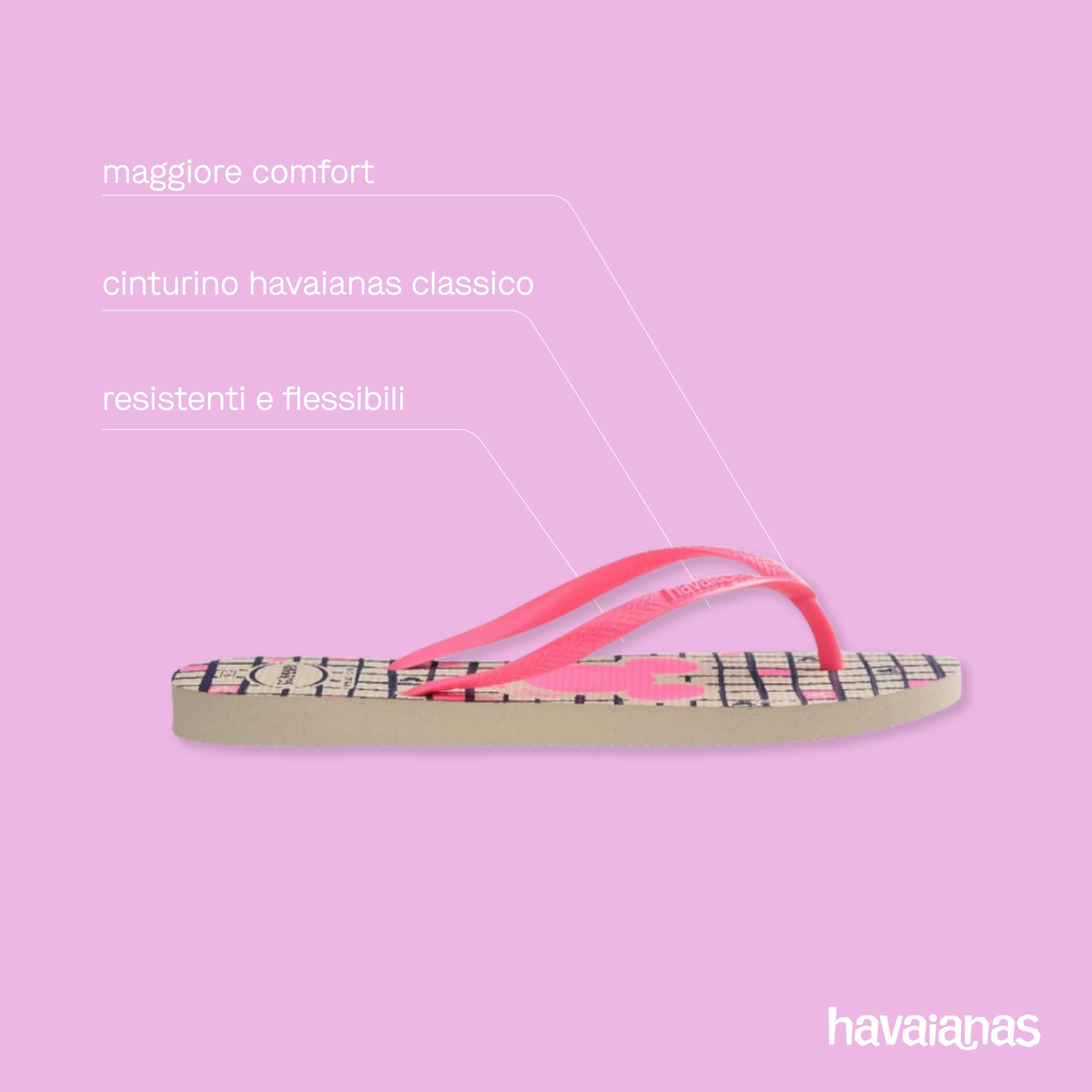 Havaianas - Slim Disney Stylish, Infradito Comode, Leggere E Alla Moda, Con Disegni Disney, Cinghie Sottili E Suola Antiscivolo, Donna