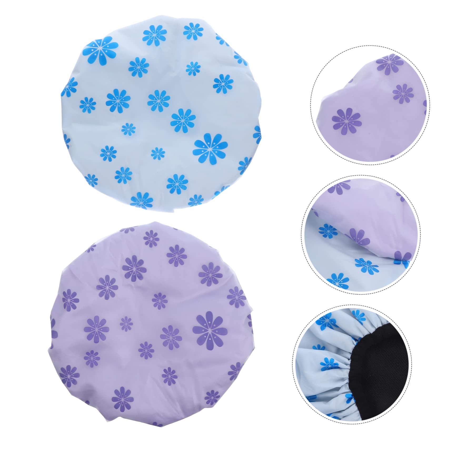 Housoutil 6piezas Gorro Ducha Satinado Para Dormir y Ducha Gorro De Baño Reutilizable Protección Cabello Rizado y Spa