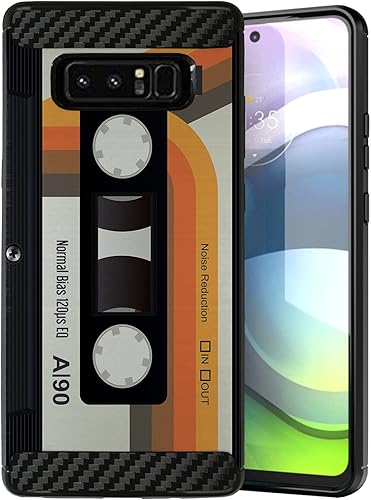 Miniatura 11 de CasesOnDeck - Funda compatible con Samsung Galaxy Note 8 (Carbon Flex), diseño delgado y de moda, con golpes y caídas (control retro negro) Negro