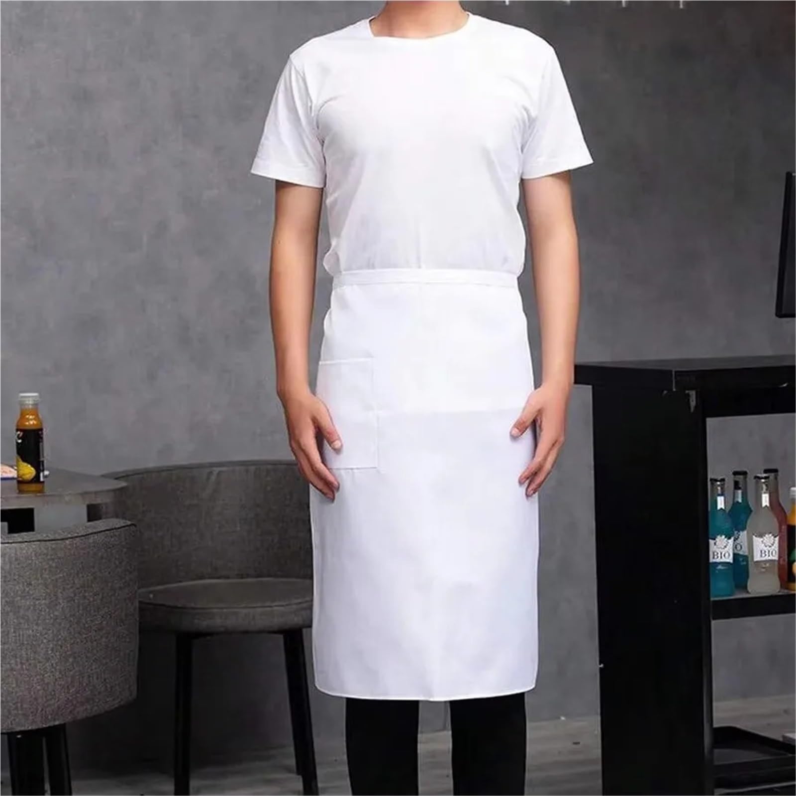 5 uds delantal de Chef medio cuerpo restaurante trabajo cocina corte camarero para Cocinar, Restaurante