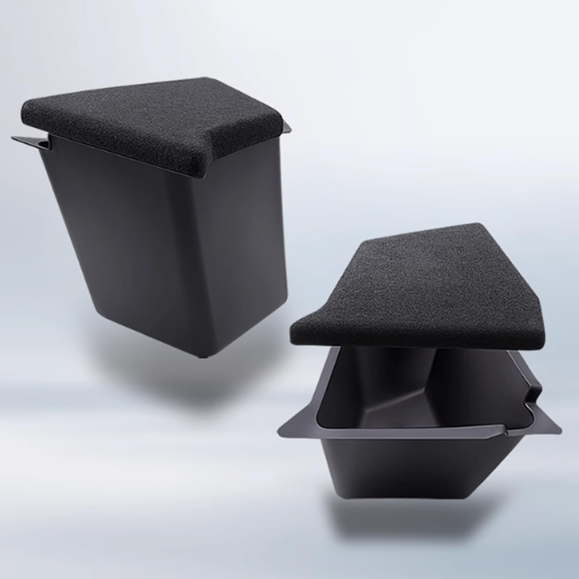 Maletero Organizador para Tesla Model Y 2020-2024 Impermeable Maletero Trasero Caja de Almacenamiento Lateral con Labio Alfombrado Accesorios de Interior (Fabricado en Berlín-2 Unidades)