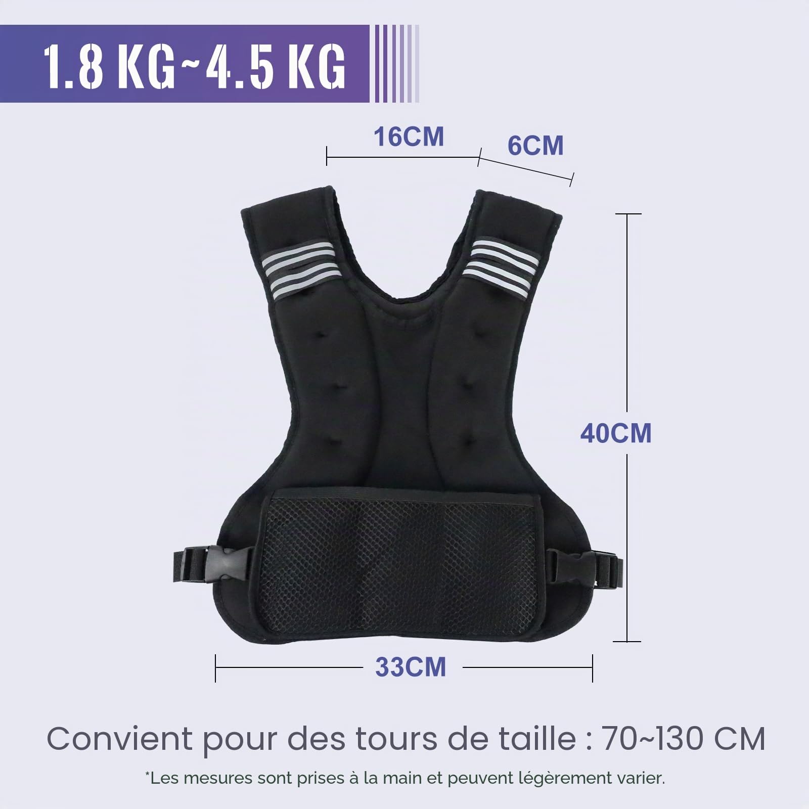 Vailge Gilet lesté de course pour homme et femme - Gilet d'entraînement avec poids pour fitness, musculation, course, cross training