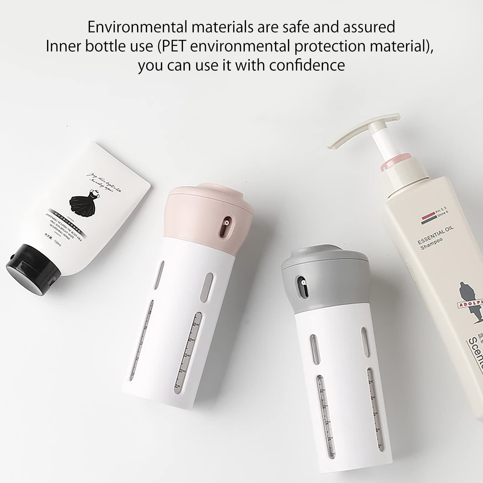Set 4 Bottiglie Da Viaggio Per Toeletta 85 Ml - Approvate TSA, Inodore, A Prova Di Perdite, Con Custodia Trasparente - 2