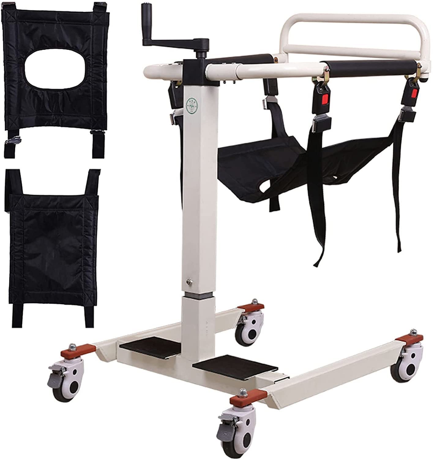 Elevador de pacientes para el hogar, silla de ruedas portátil para transporte doméstico, elevador de asiento de inodoro portátil para pacientes con cojín suave, silla de baño junto a la cama para an