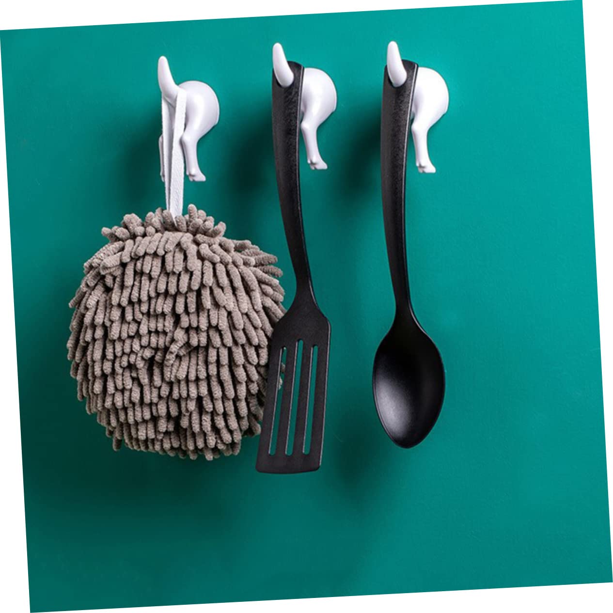 NUOBESTY 3 Series Gancho De Bata De Pared Manos Ganchos De Pared De Baño Creativo Baño Baños Gancho Funcional Ganchos Negros Mate Toalleros Rústicos Toallas Abs 5 Piezas X 3