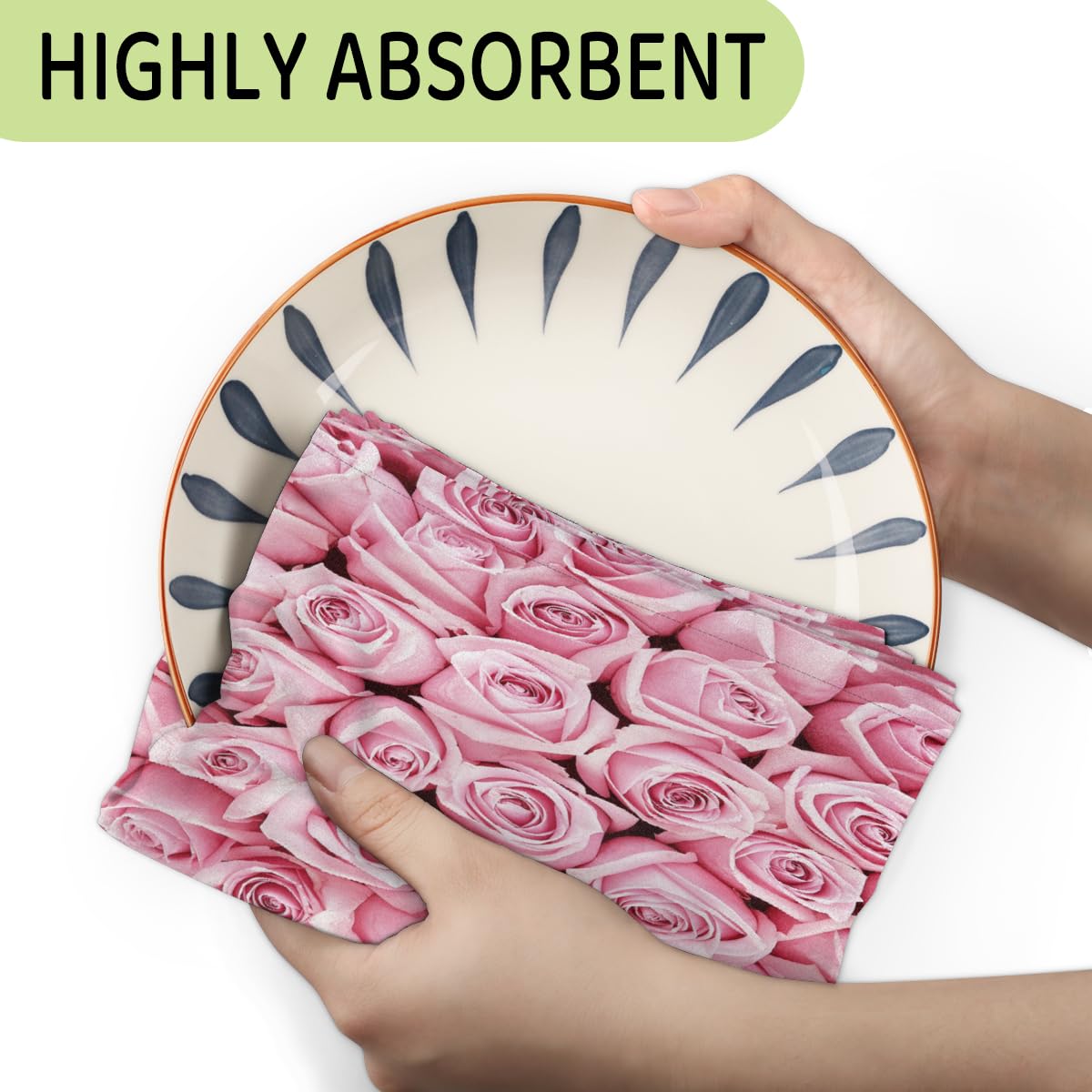 Spring Flower Dish Towels, Set Of 2 – Tulip Print, 16x24 Inch, Soft & Absorbent, Farmhouse Kitchen Decor - View #6