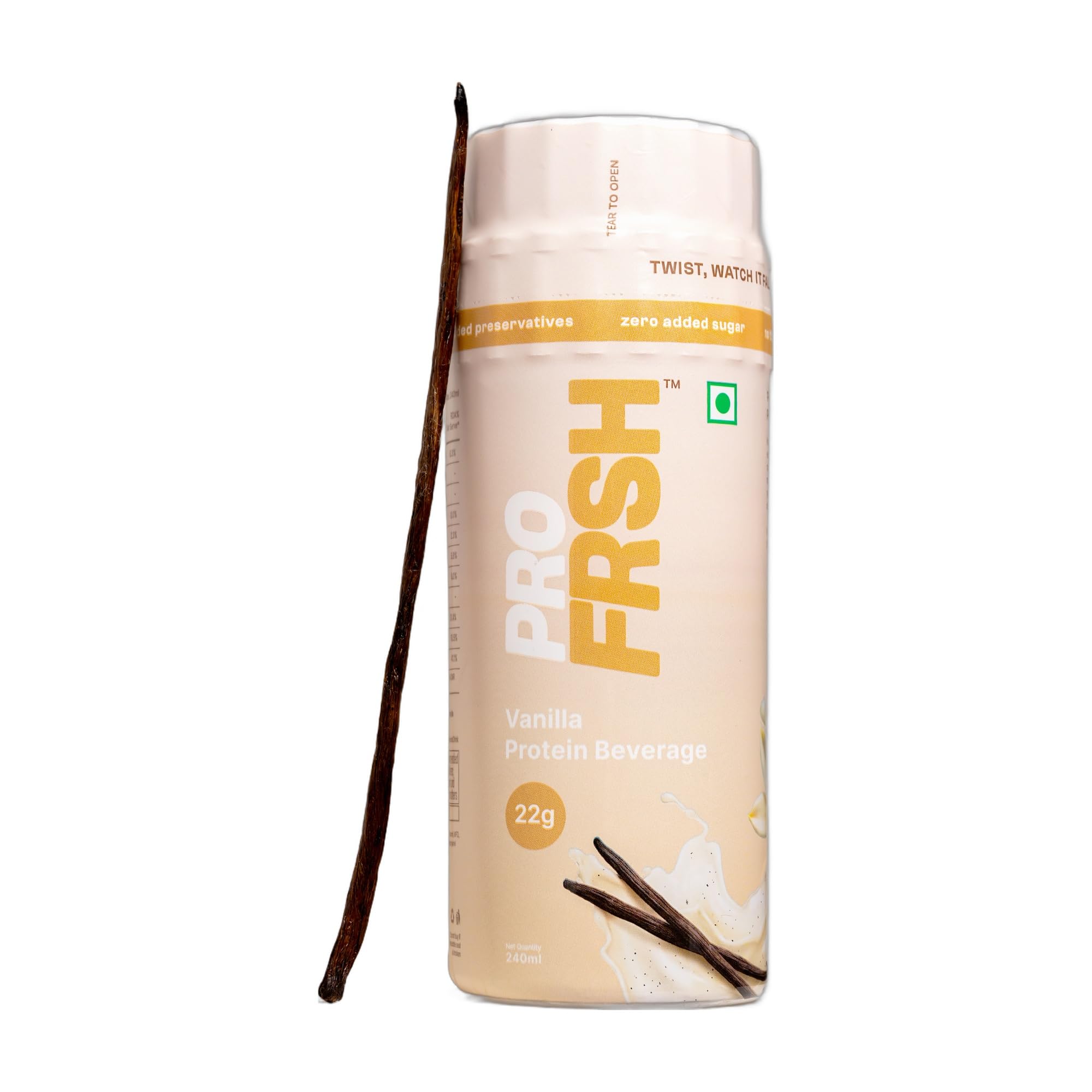 PRO FRSH Vanilla Protein Beverage,22gm Protein, 8gm fibre 240ml, Vegetarian, Milk Protein Concentrate, Casein and Whey, Contains Milk, 1 Bottle, 1 Serving per Bottle-picture-25