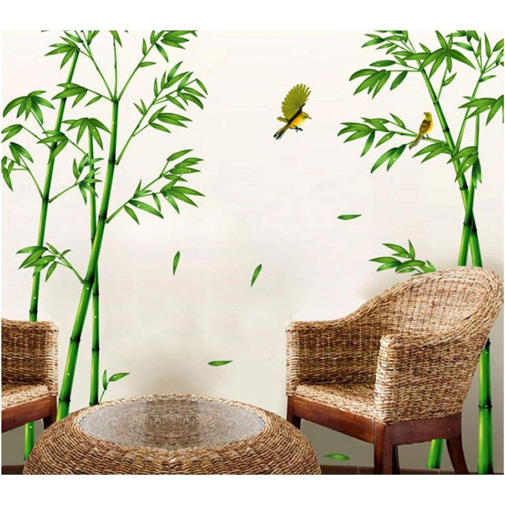 Wall Sticker Removable Green Bamboo Forest Depths Wall Sticker Creative Chinese Style DIY Tree Home Decor Decals for Living Room Decoration