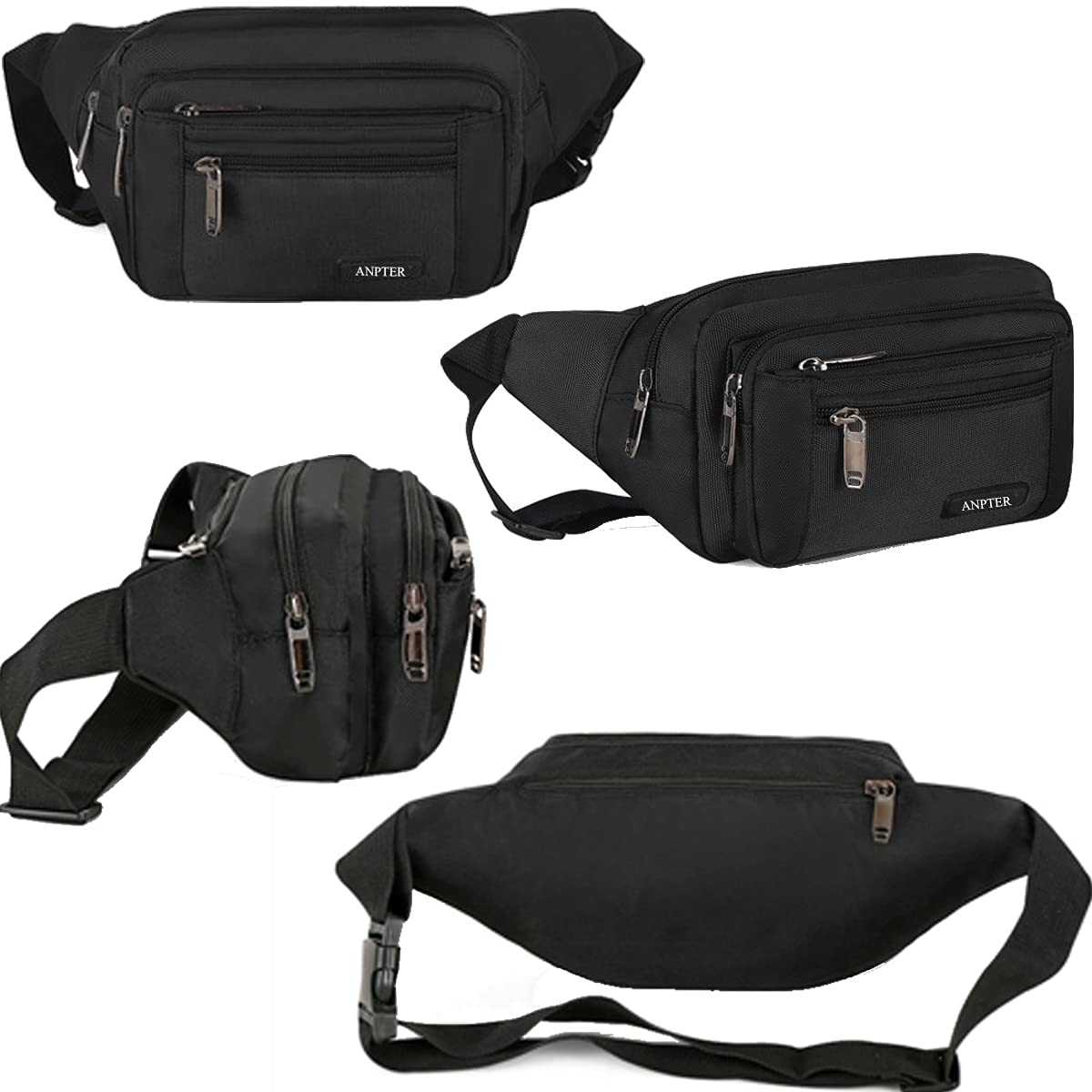 Banane Homme Sac Bananesacs Femme Bananes de Randonnée Sacoche Bandoulière Sac de Ceinture Outdoor Sport Waist Pack Fanny Pack(Noir Sac Banane)