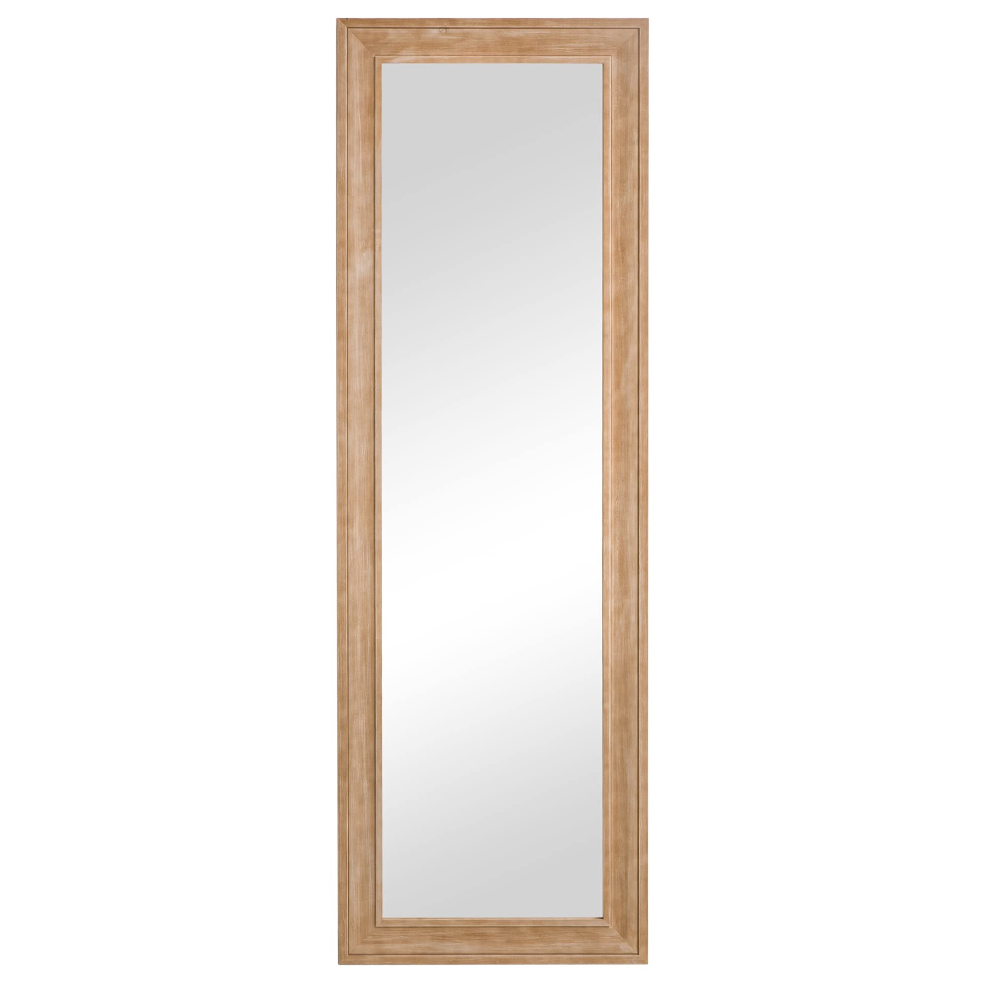HOMCOM Espejo de Pared Cuerpo Entero 163x53,5 cm Espejo de Suelo Espejo de Pie con Marco de Madera Decoración para Salón Dormitorio Cocina Estilo Vintage Natural