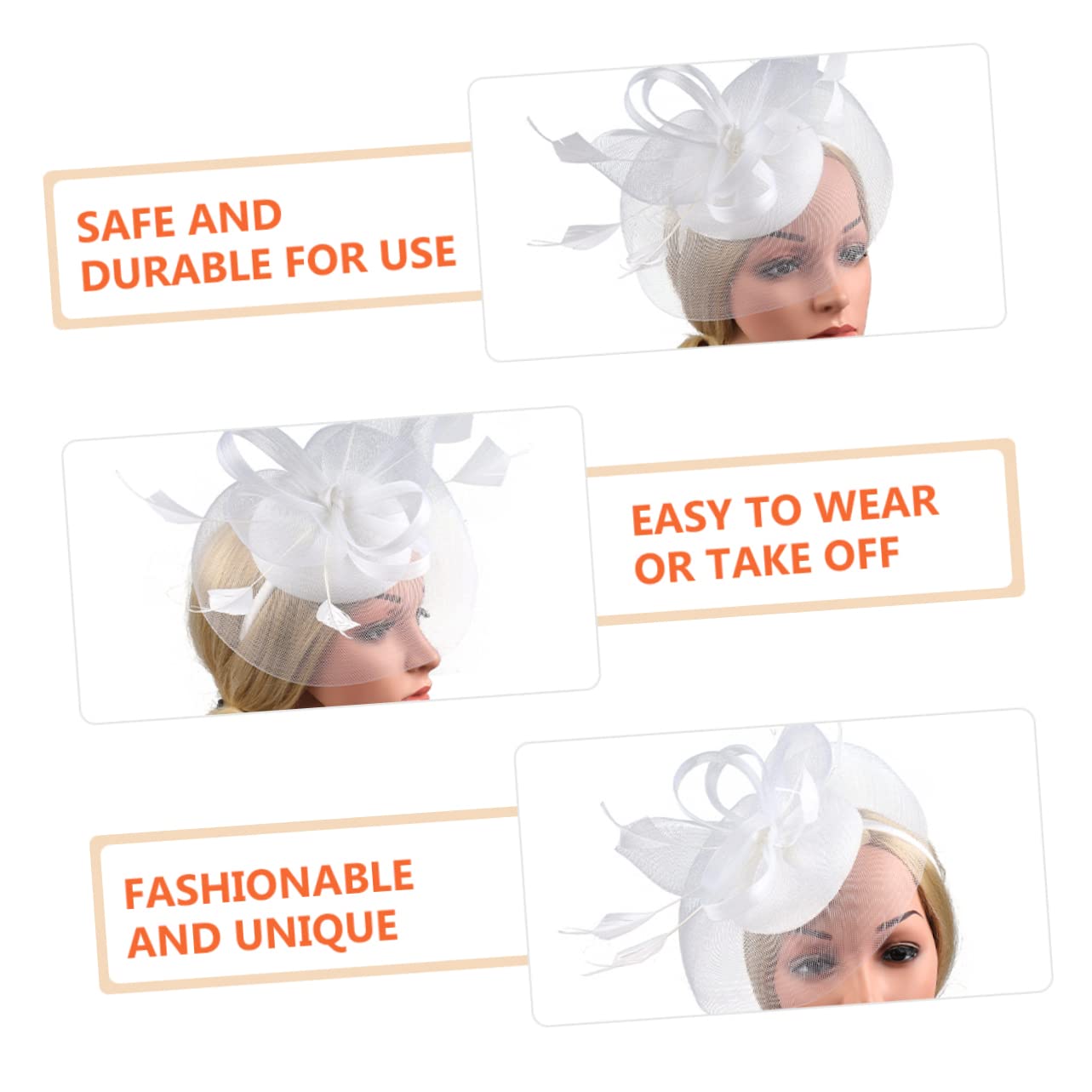 Abaodam 4pezzi Fascinator Cappello da Sposa Rete con Fiore per Cerimonie e Feste Elegante Accessorio per Banquet e Tea Party Leggero e Confortevole Stile Romantico e Raffinato