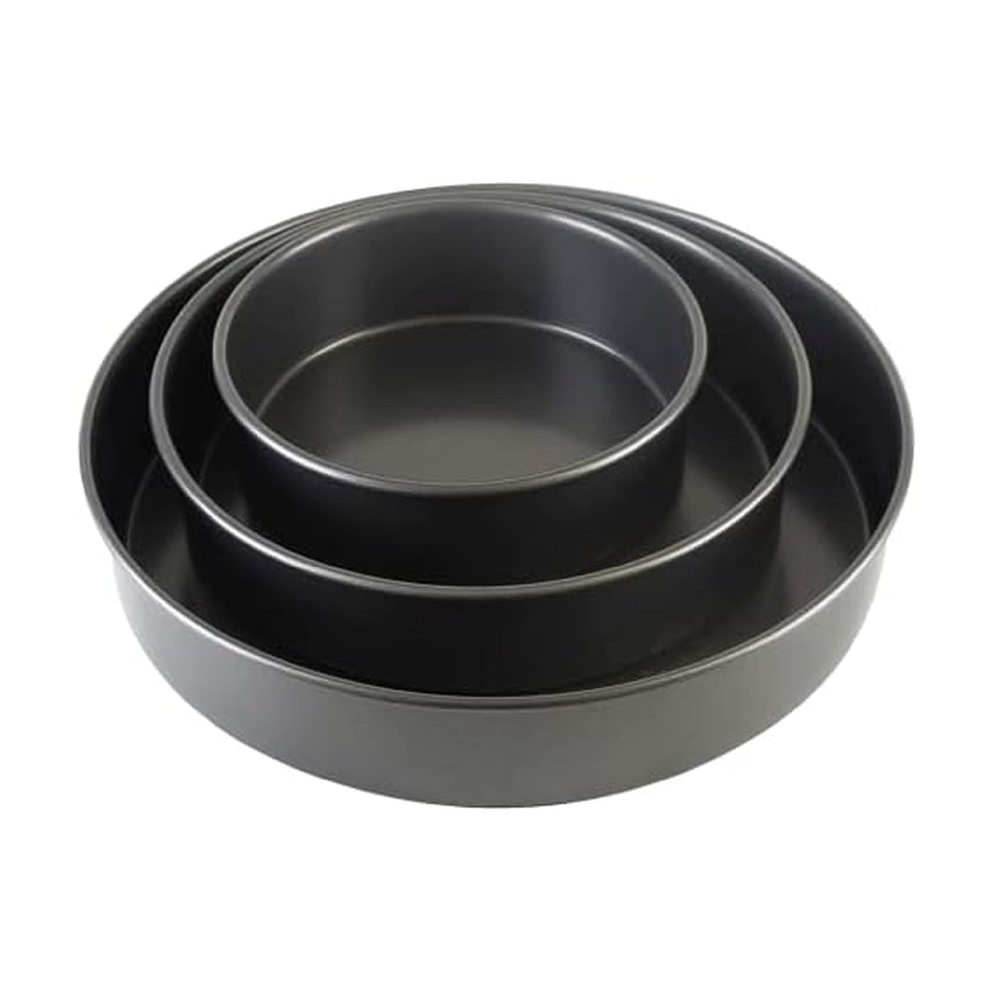 Chicago Metallic Professional Non-Stick 3-Piece Round Cake Pan Bakeware Set, Black