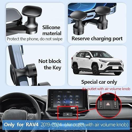 Miniatura 5 de Soporte de teléfono para automóvil para Toyota RAV4 2019-2025, híbrido XSE Limited, Prime XSE 2021-2025, accesorios de automóvil, decoración