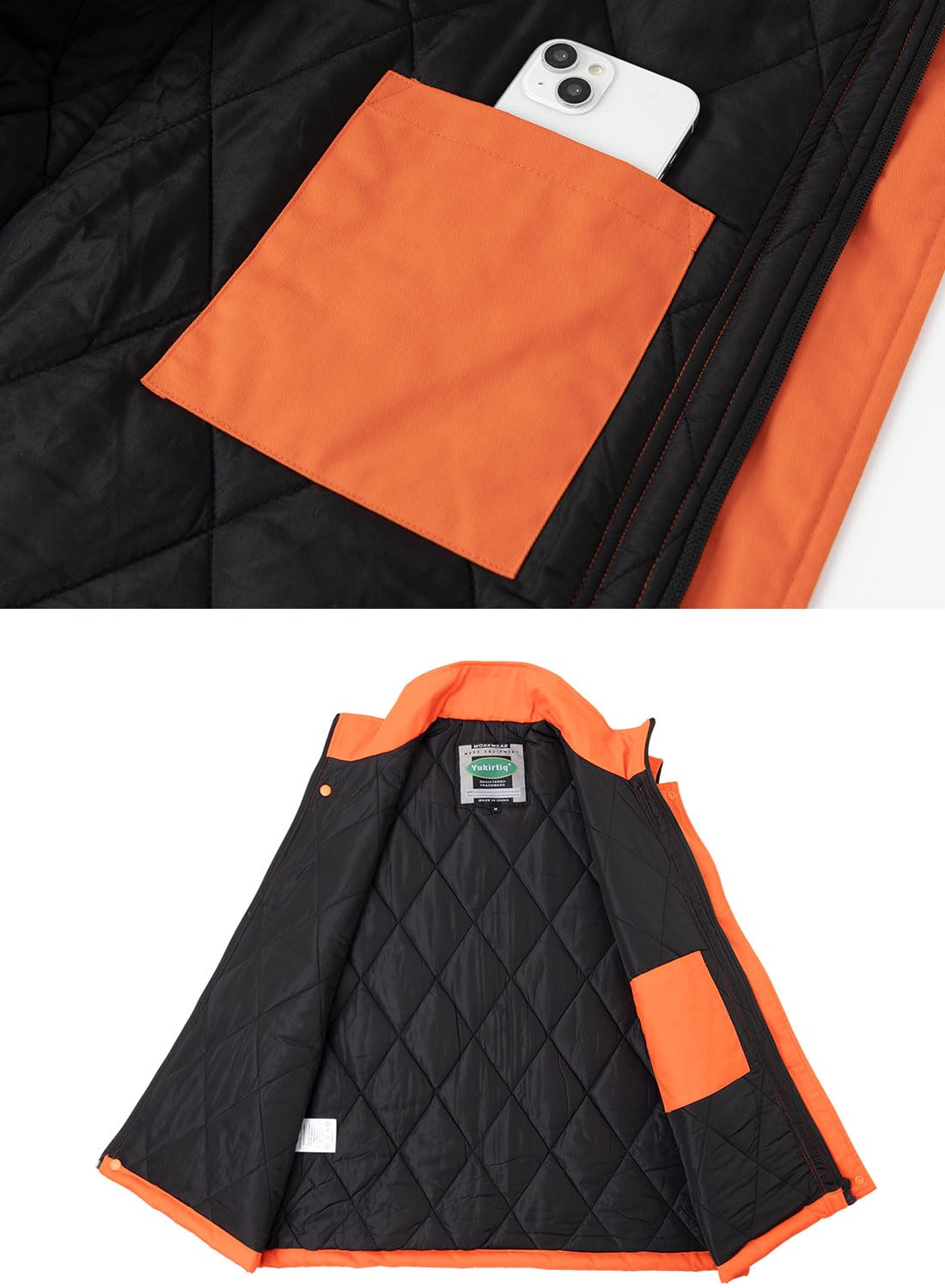 Gilet Rembourré sans Manches Haute Visibilité Homme Gilet de Travail Réfléchissant Veste Sans Manches d'Hiver