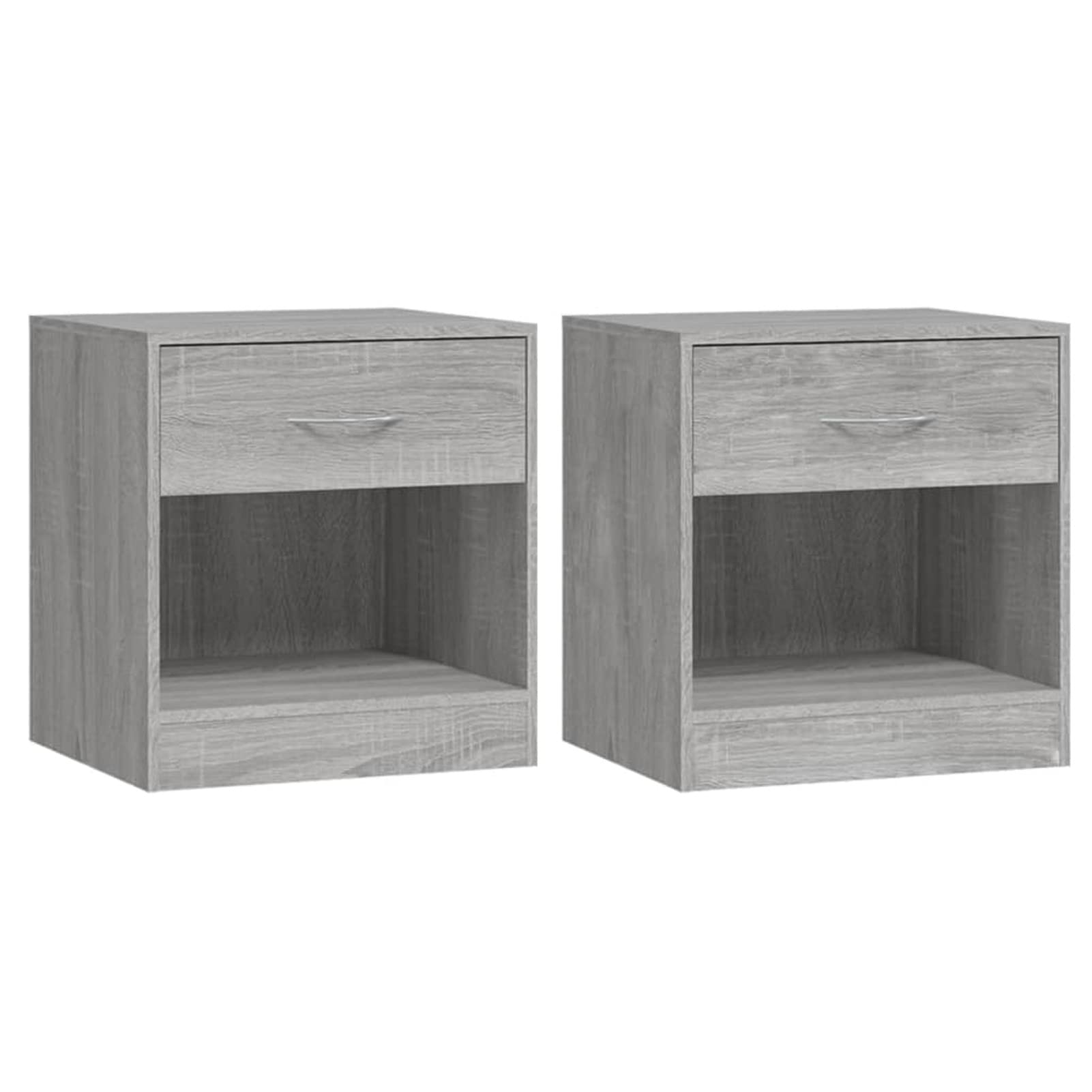 LAPOOH Comodini 2 pezzi con cassetto grigio Sonoma, comodini, comodini, comodini per soggiorno, camera da letto, 342587