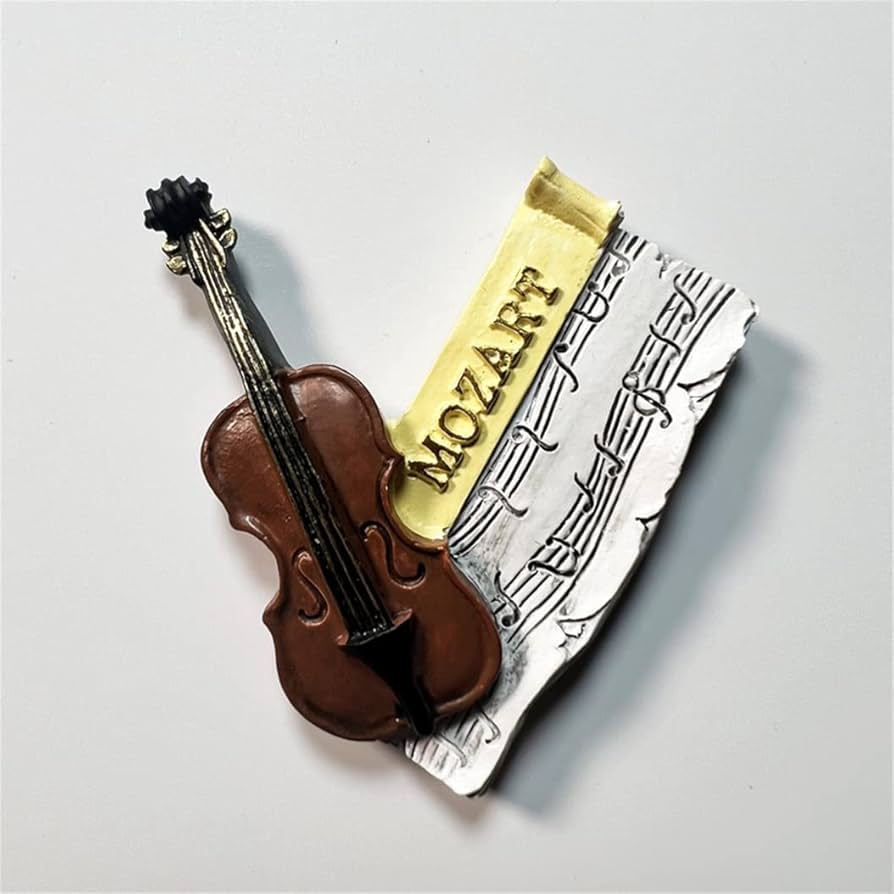 Mozart Statua Vienna Austria Magnete da frigorifero 3D souvenir da viaggio decorazione per frigorifero adesivo magnetico collezione artigianale