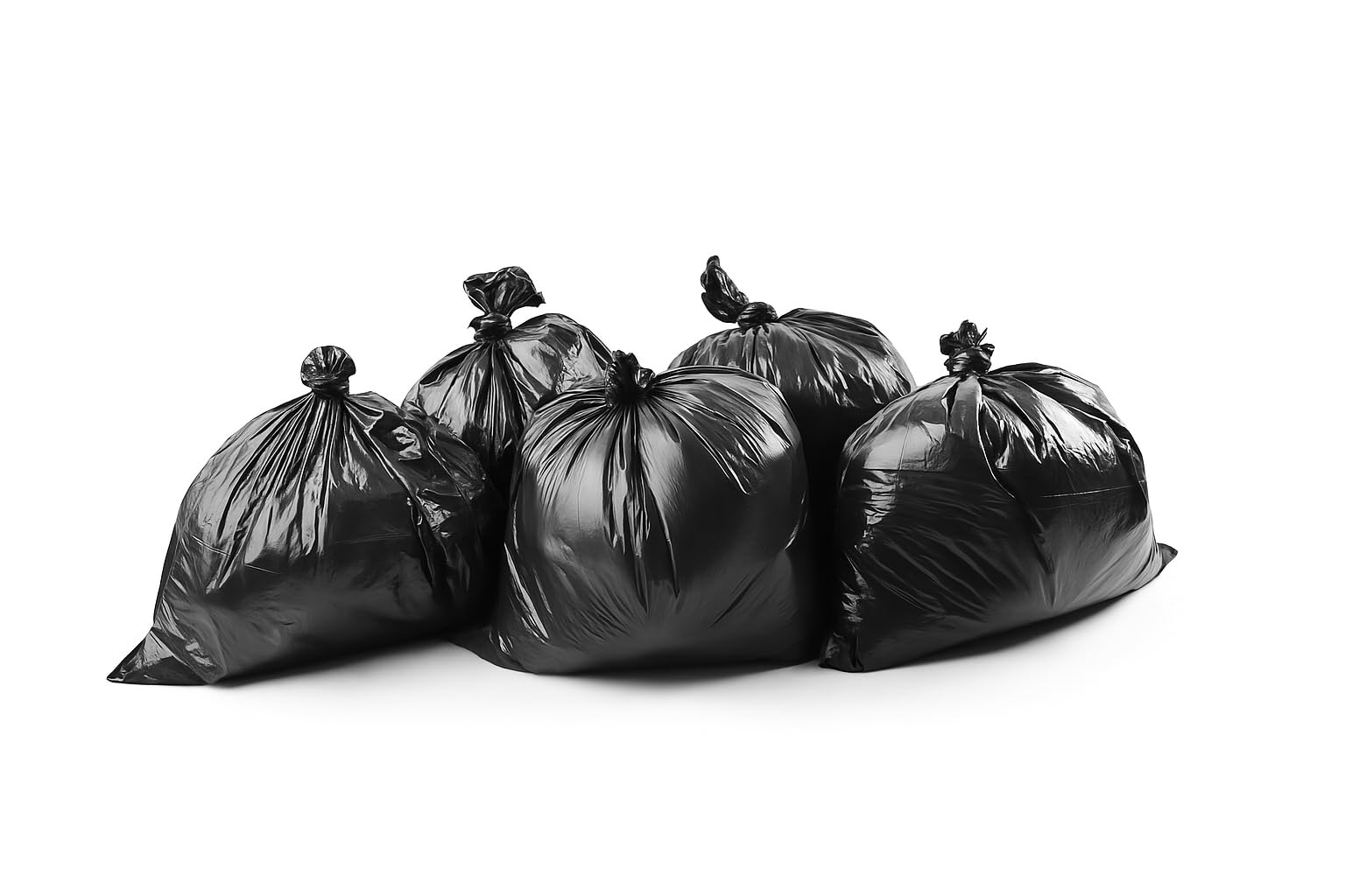 Müllbeutel, hohe Kapazität, sehr robust, 60 Mikron, auslaufsicher, blickdicht, schwarz (gefaltet im Karton) (130 l/200 Stück)